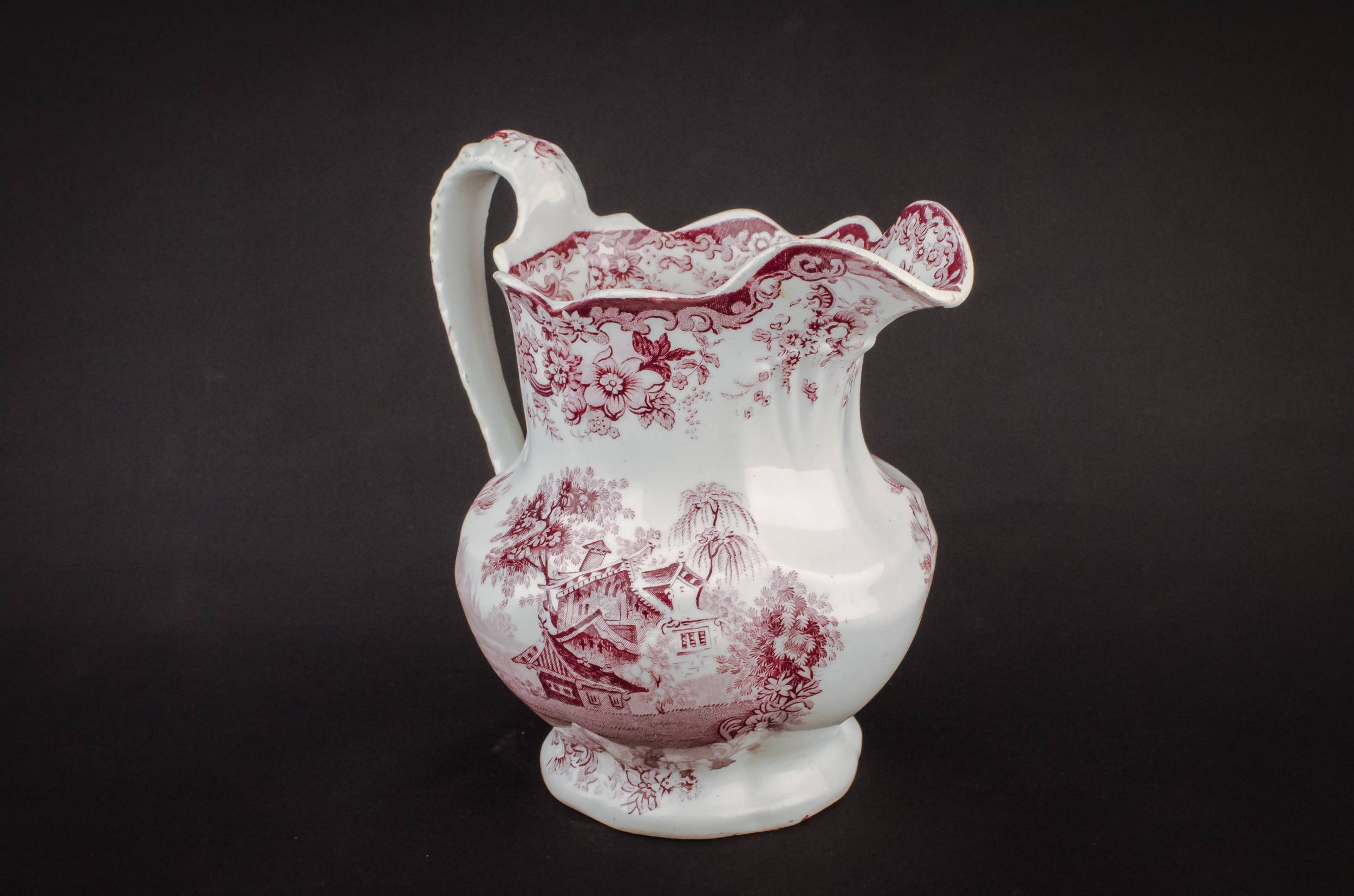 Antique High Victorian — Water puce coloured jug 2