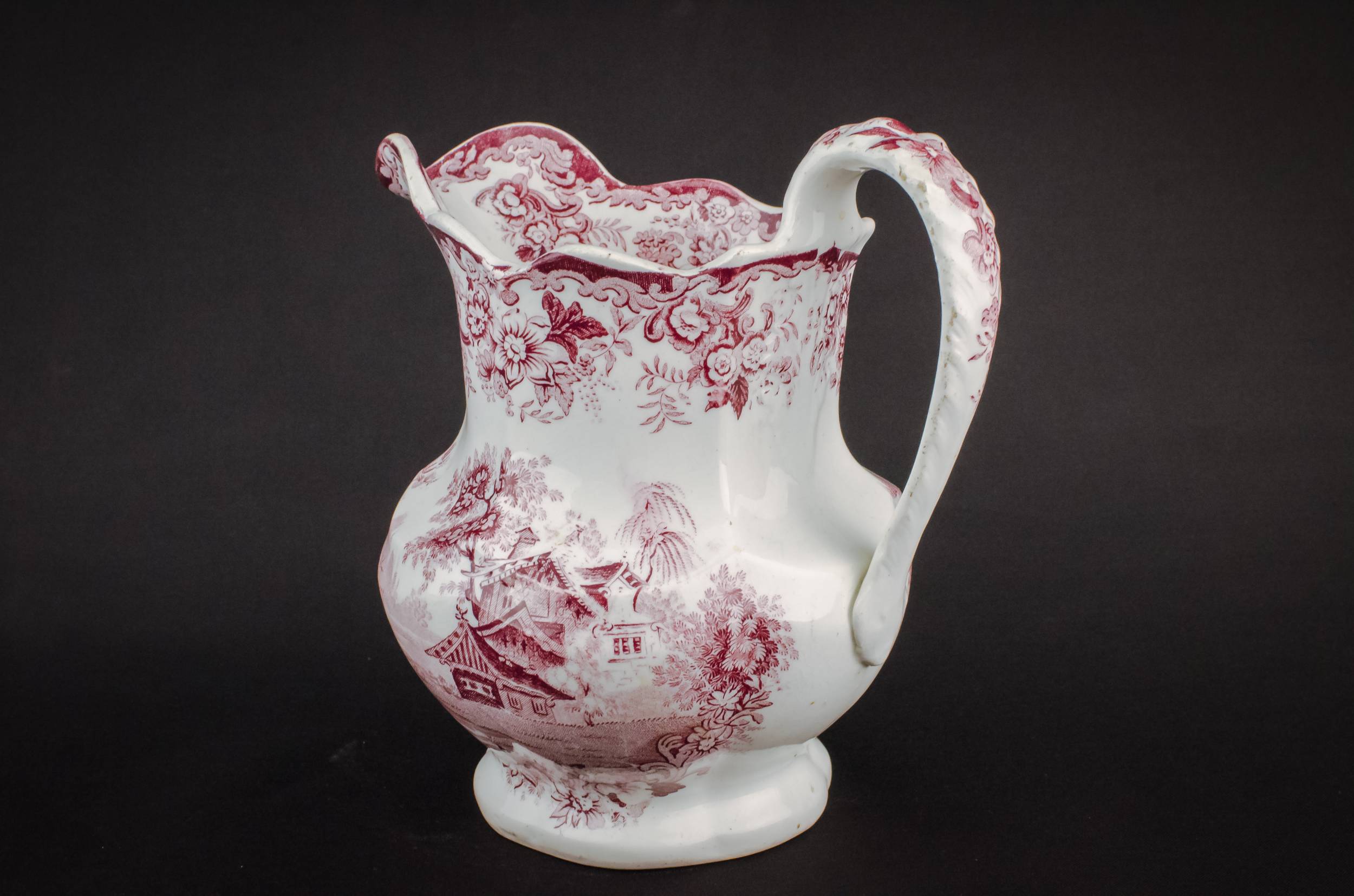 Antique High Victorian — Water puce coloured jug 3