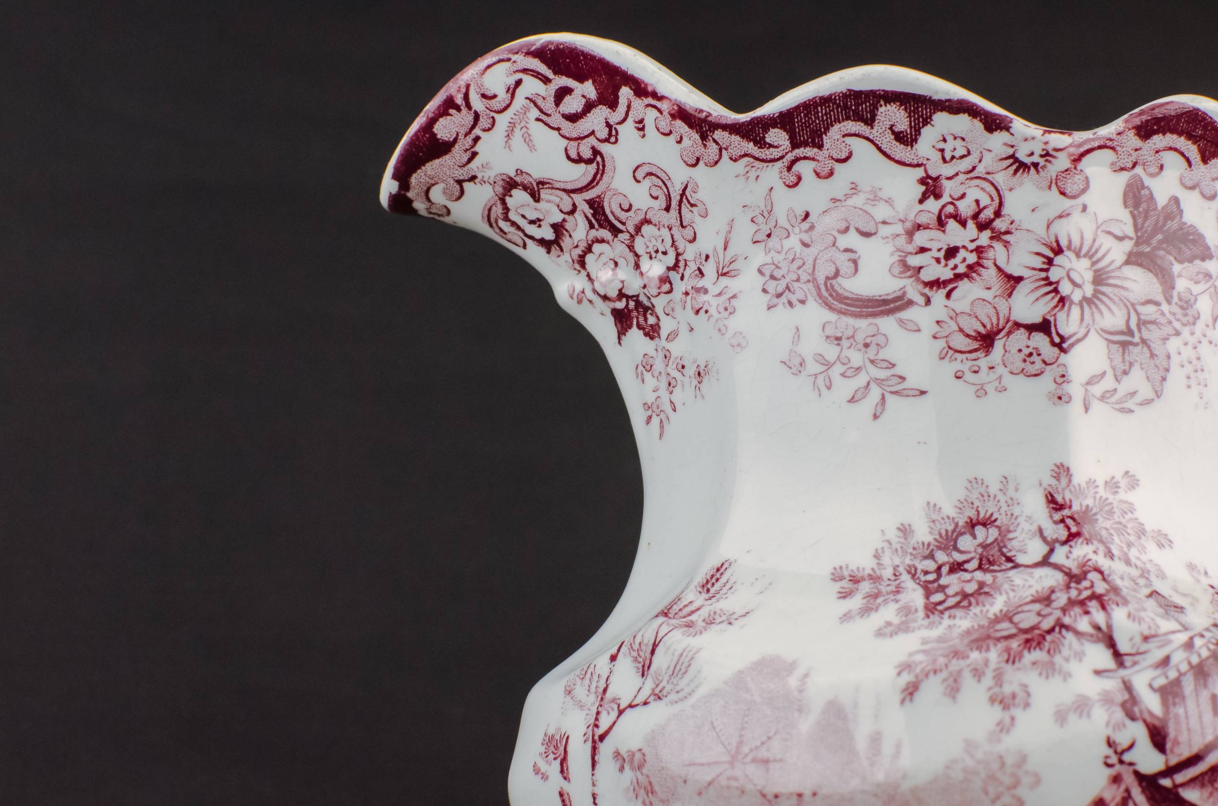 Antique High Victorian — Water puce coloured jug 4