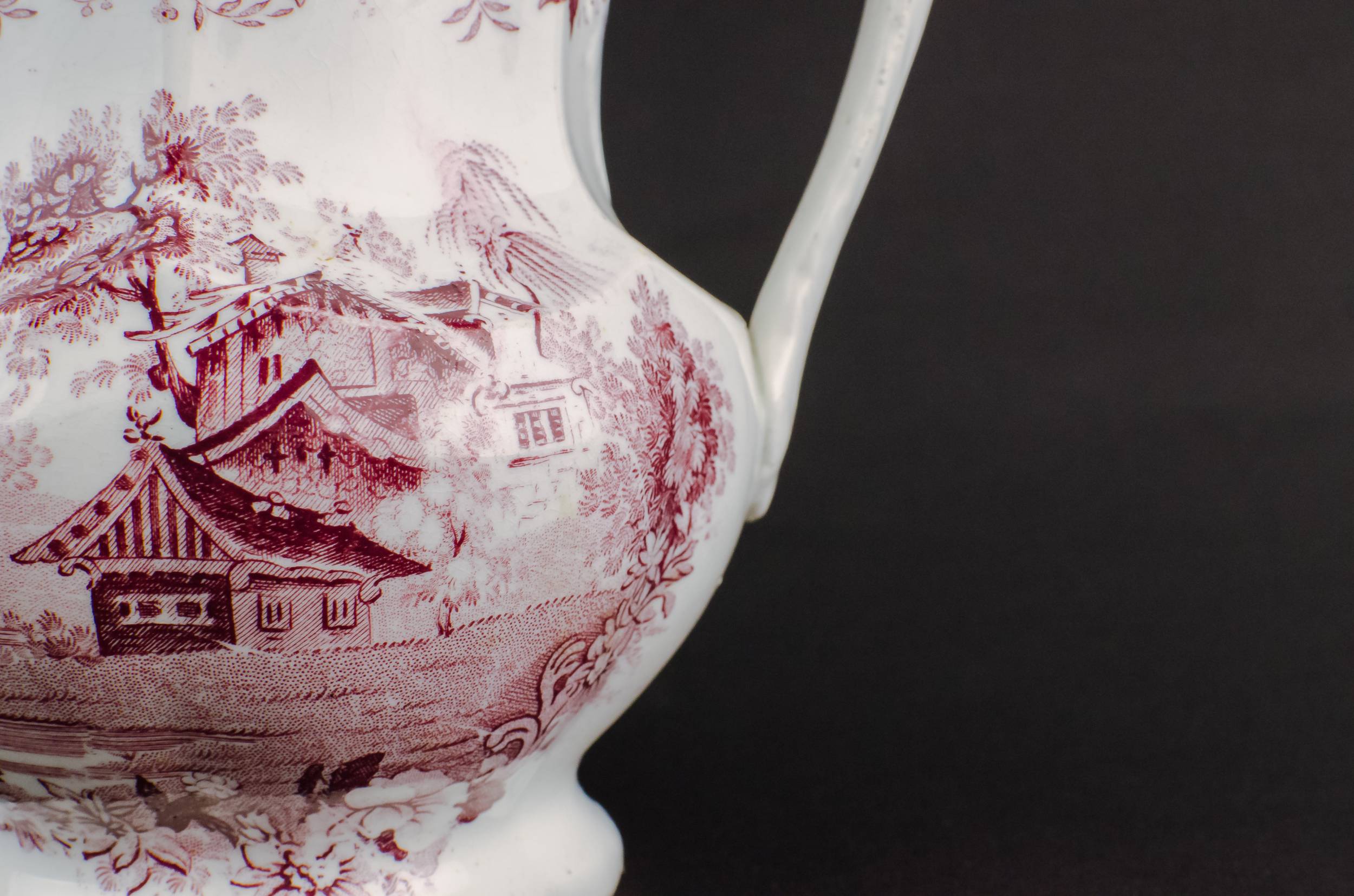Antique High Victorian — Water puce coloured jug 5