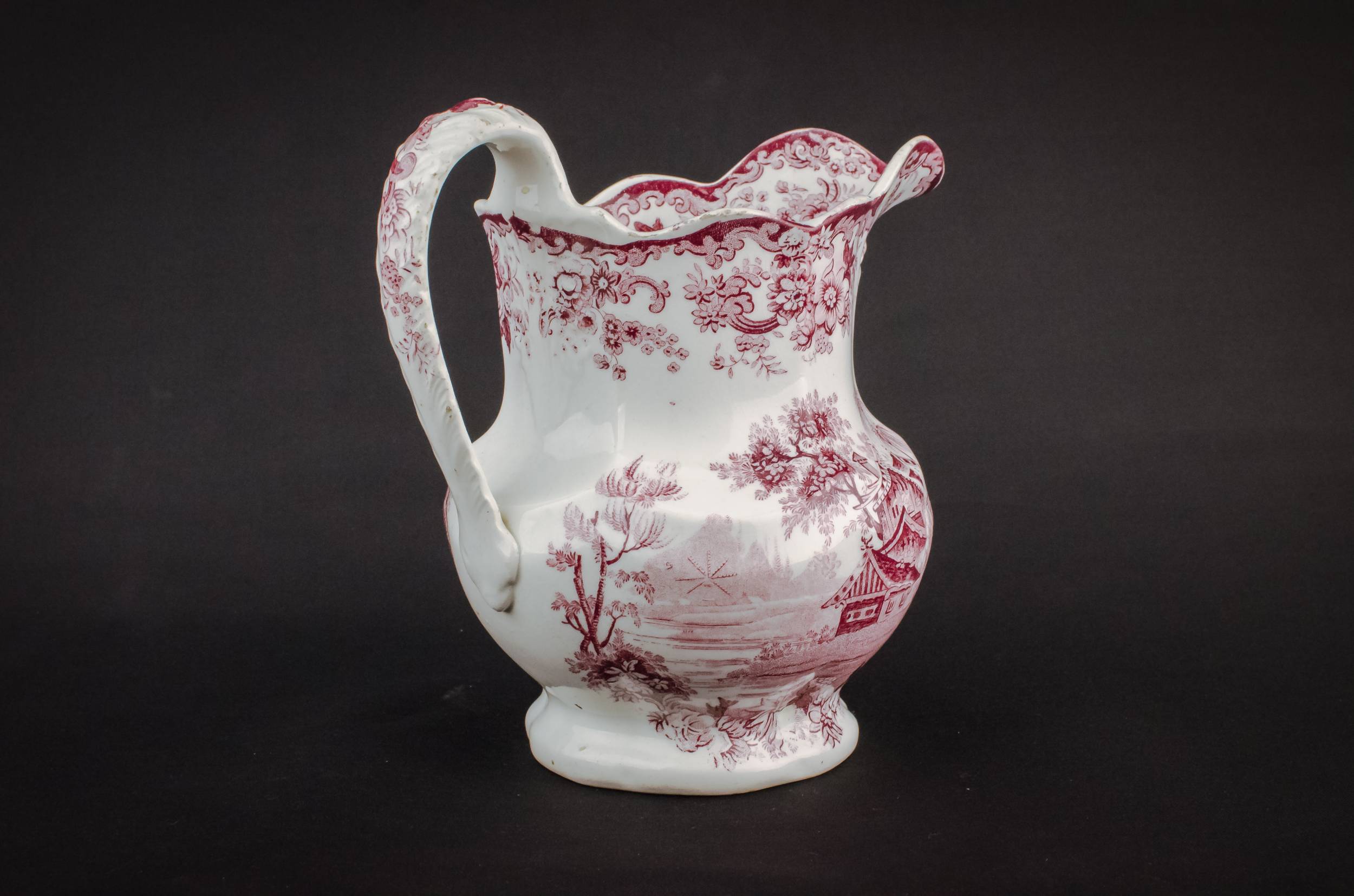Antique High Victorian — Water puce coloured jug 7