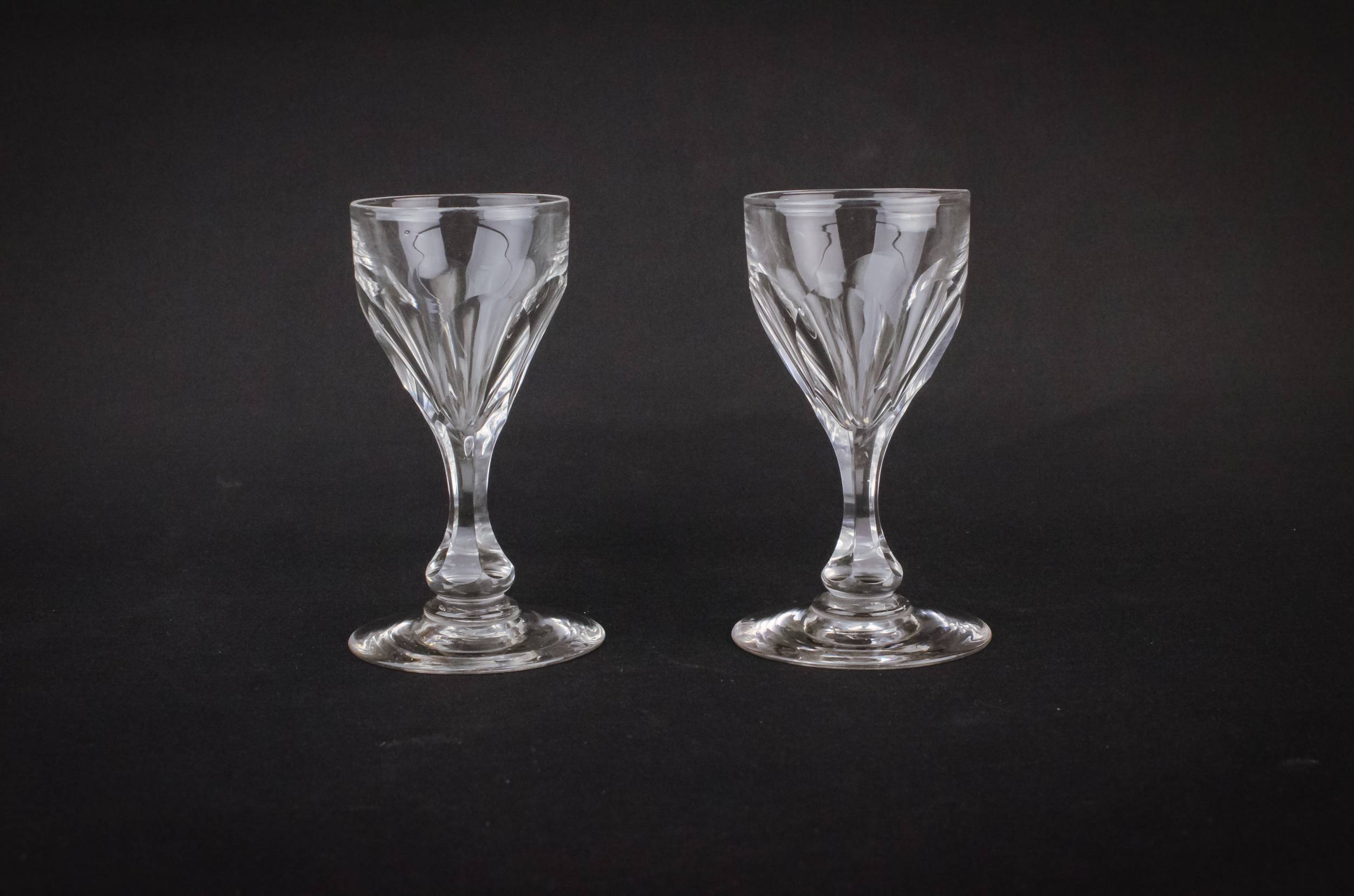 Victorian Antique Large — 2 cut glass port glasses