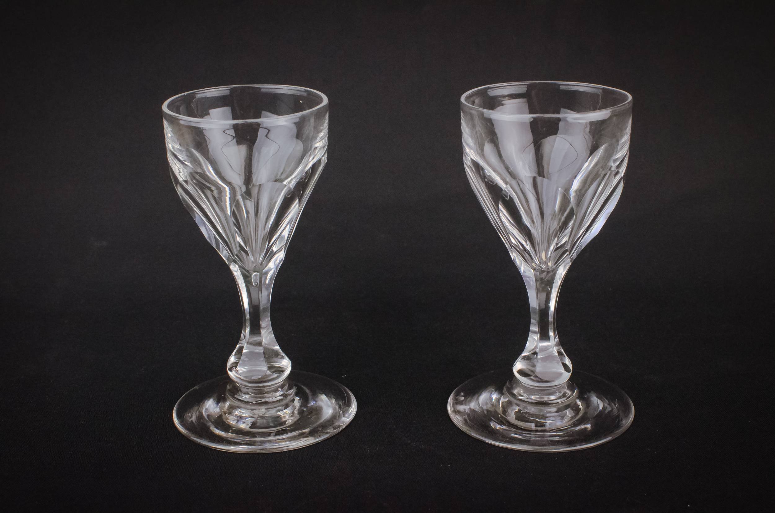Victorian Antique Large — 2 cut glass port glasses 2