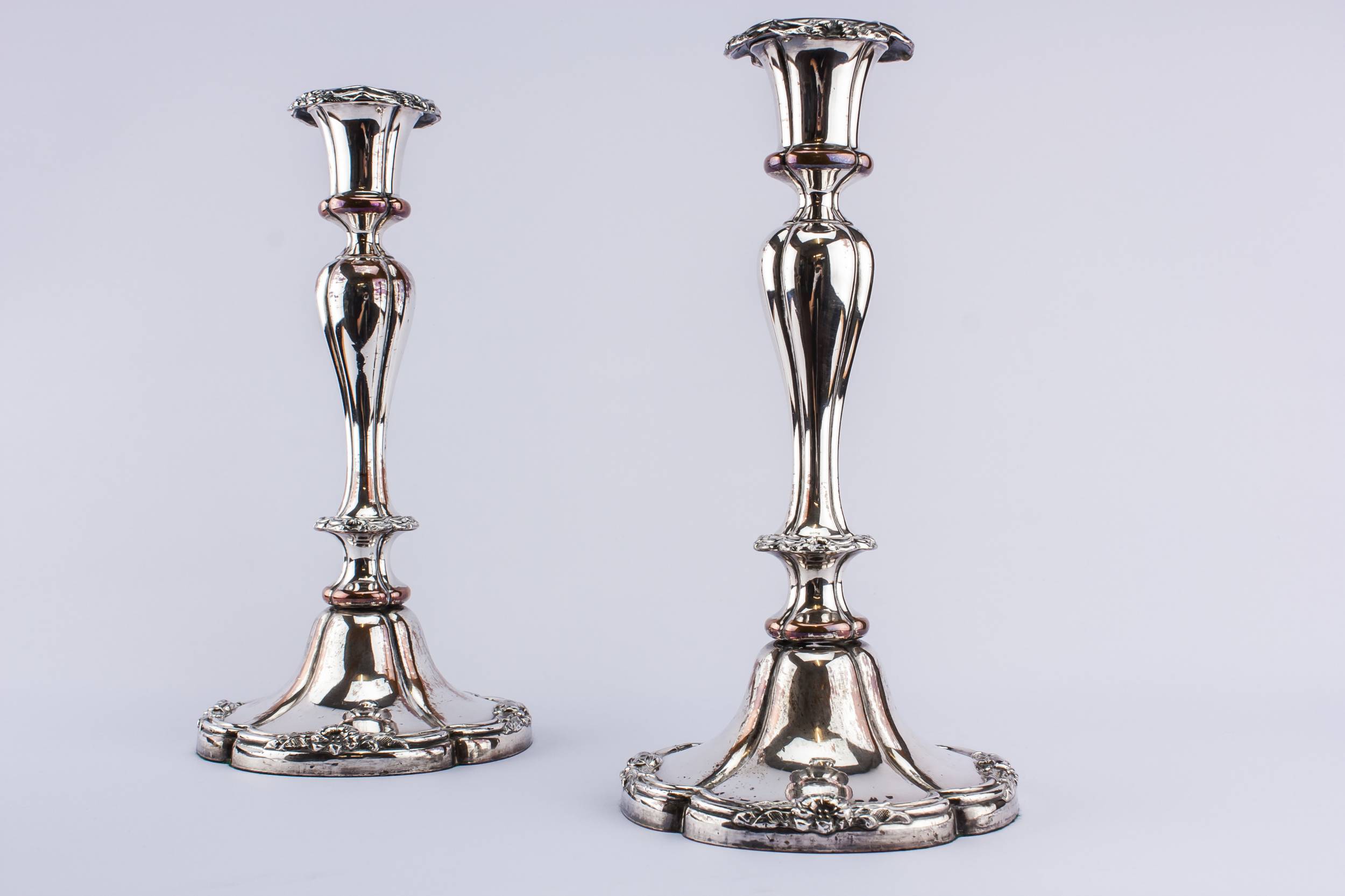 Charming Antique Floral — Pair of tall candlesticks 2