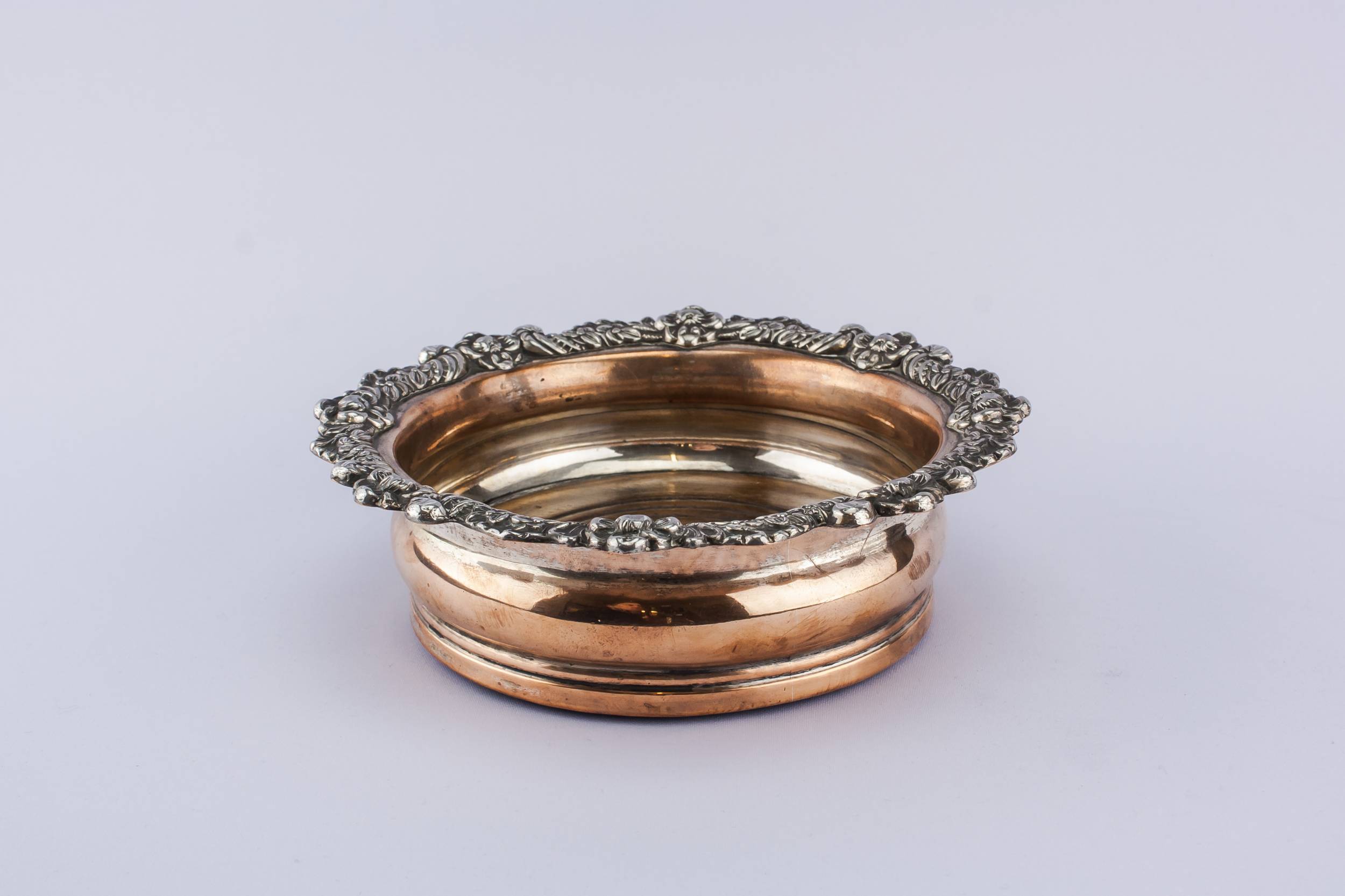 Silver Plated Metal — Large High Victorian coaster