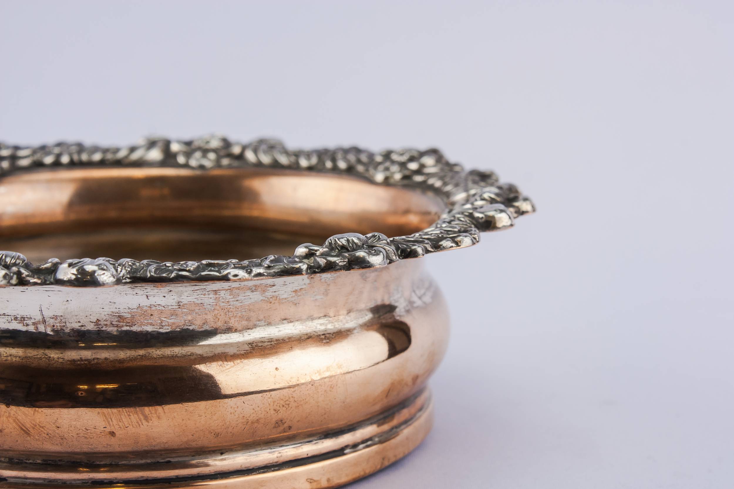Silver Plated Metal — Large High Victorian coaster 2
