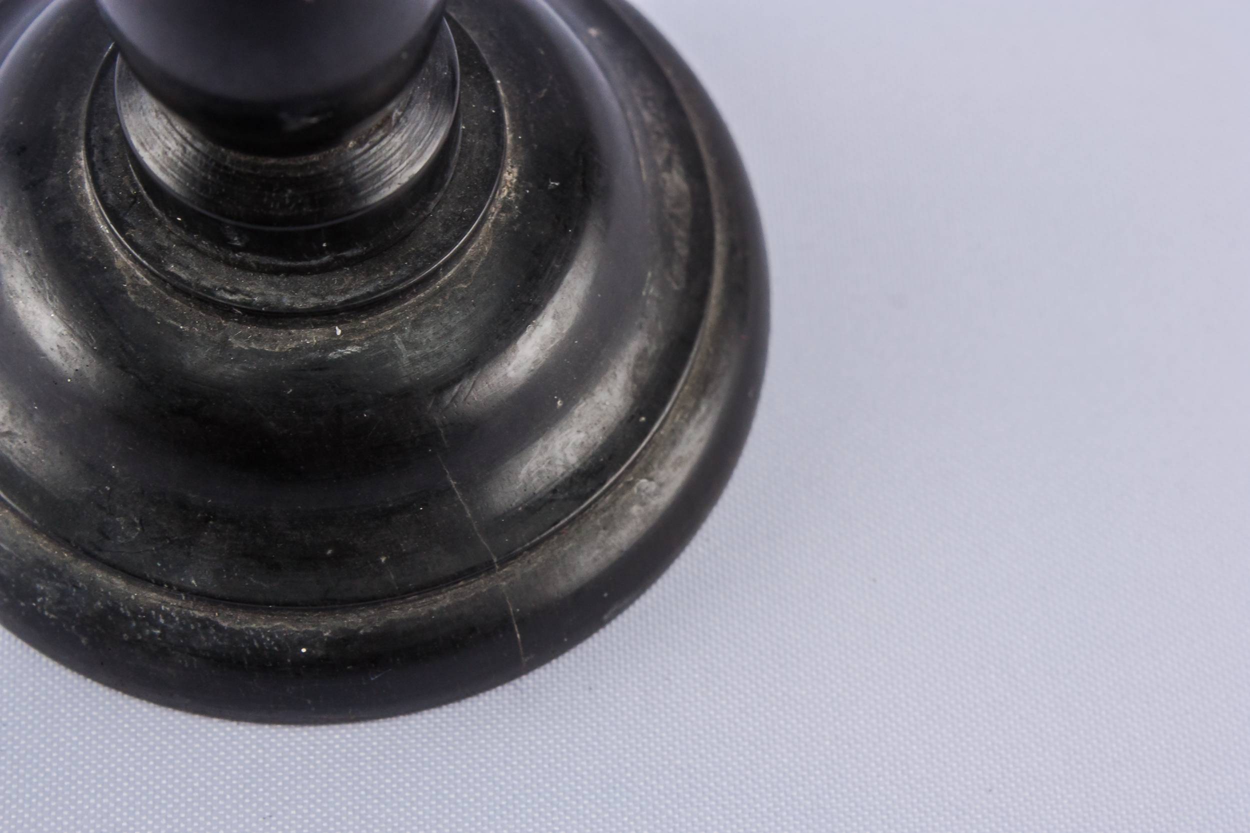 Charming Small Holder — 2 Art Deco ebony candlesticks 2
