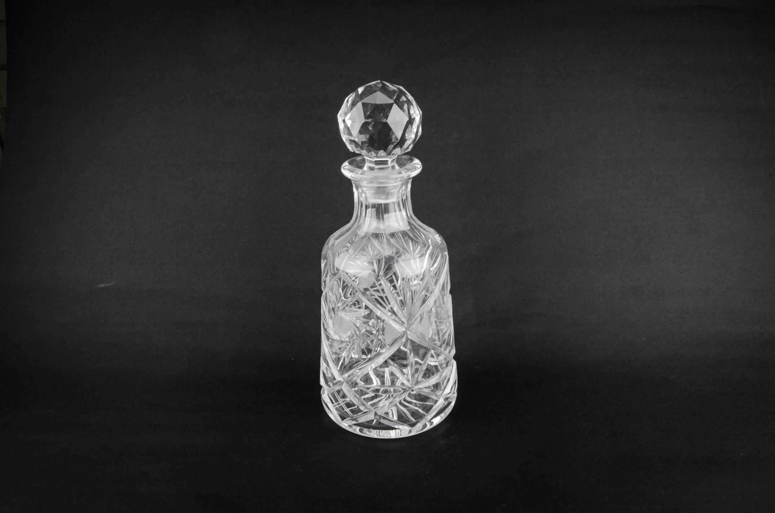 Cut Glass Crystal — Cut glass tapered decanter