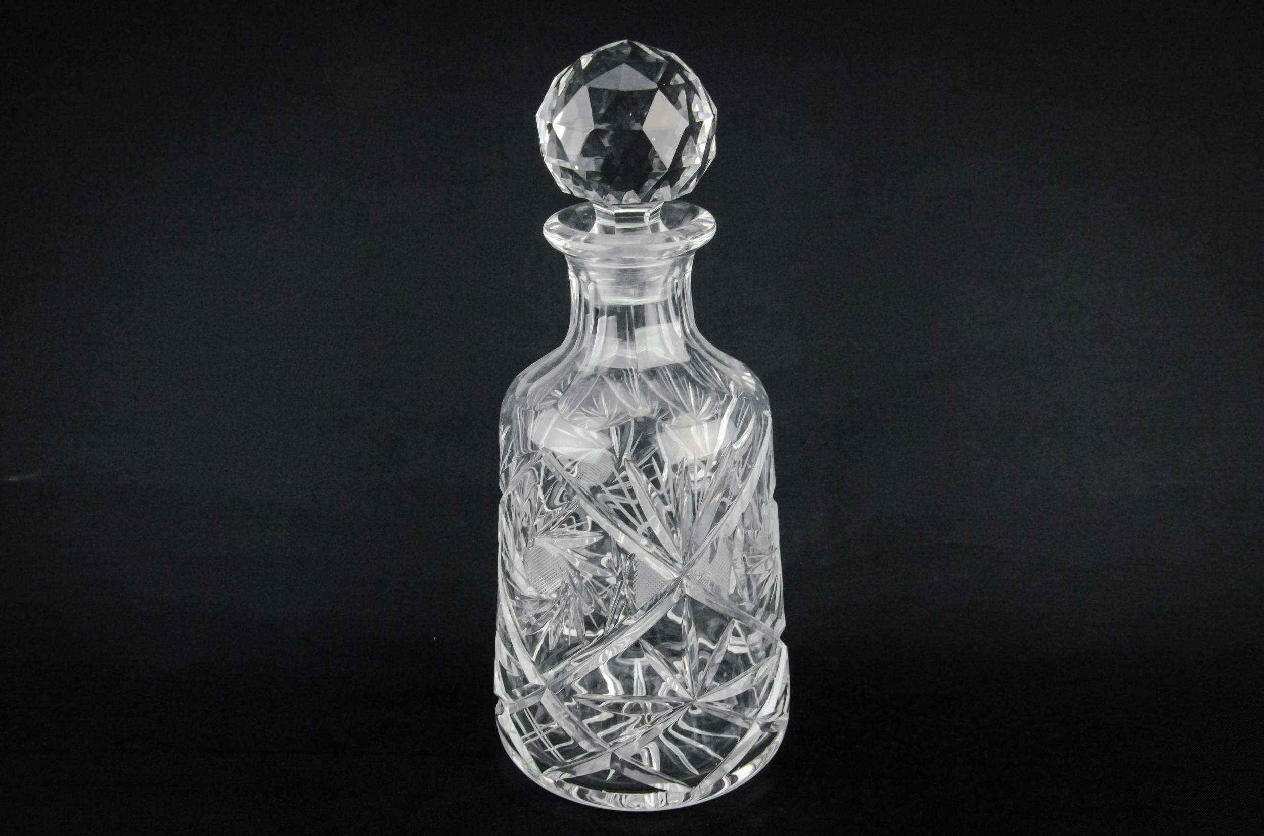 Cut Glass Crystal — Cut glass tapered decanter 2