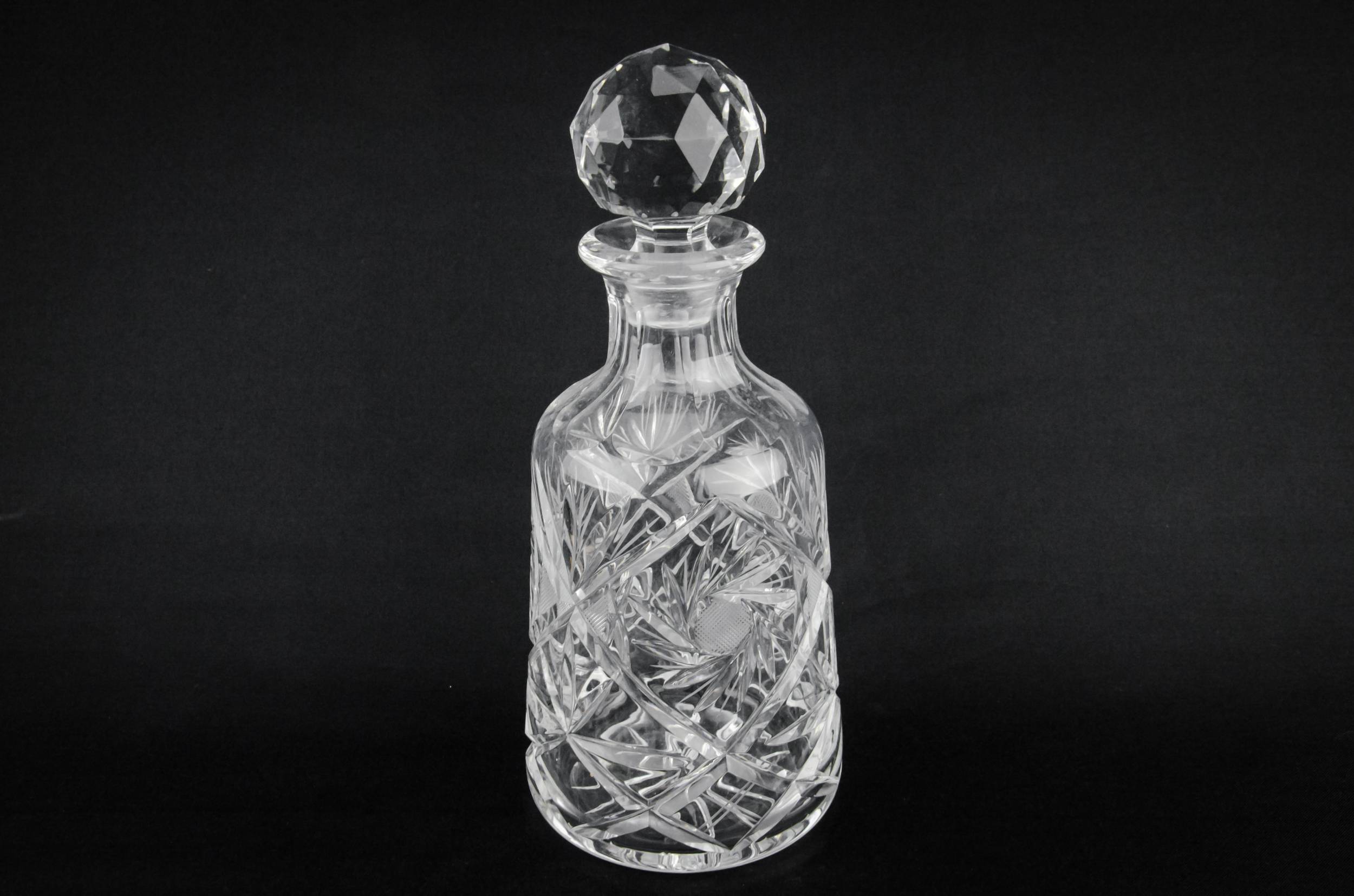 Cut Glass Crystal — Cut glass tapered decanter 3