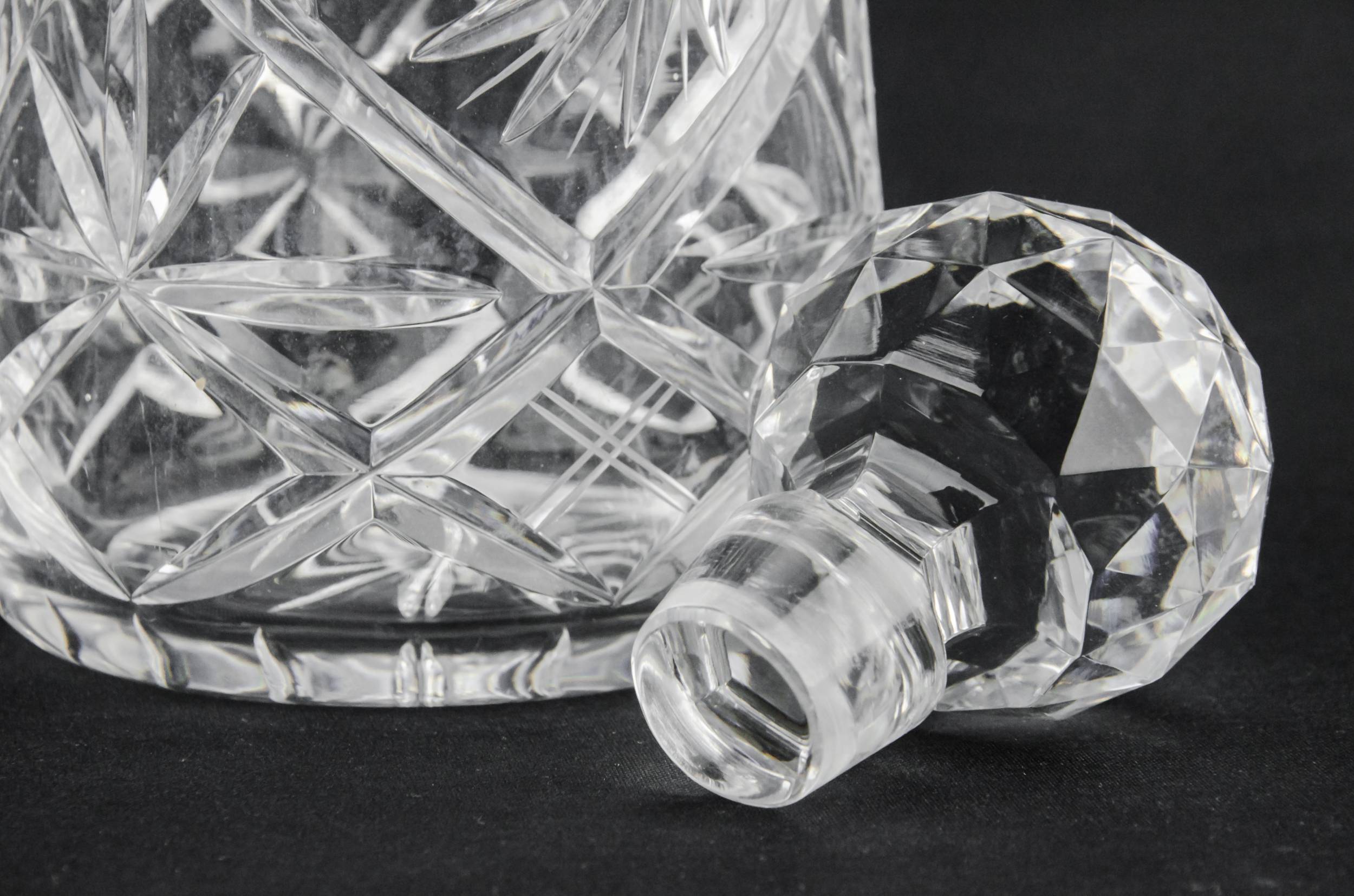 Cut Glass Crystal — Cut glass tapered decanter 1