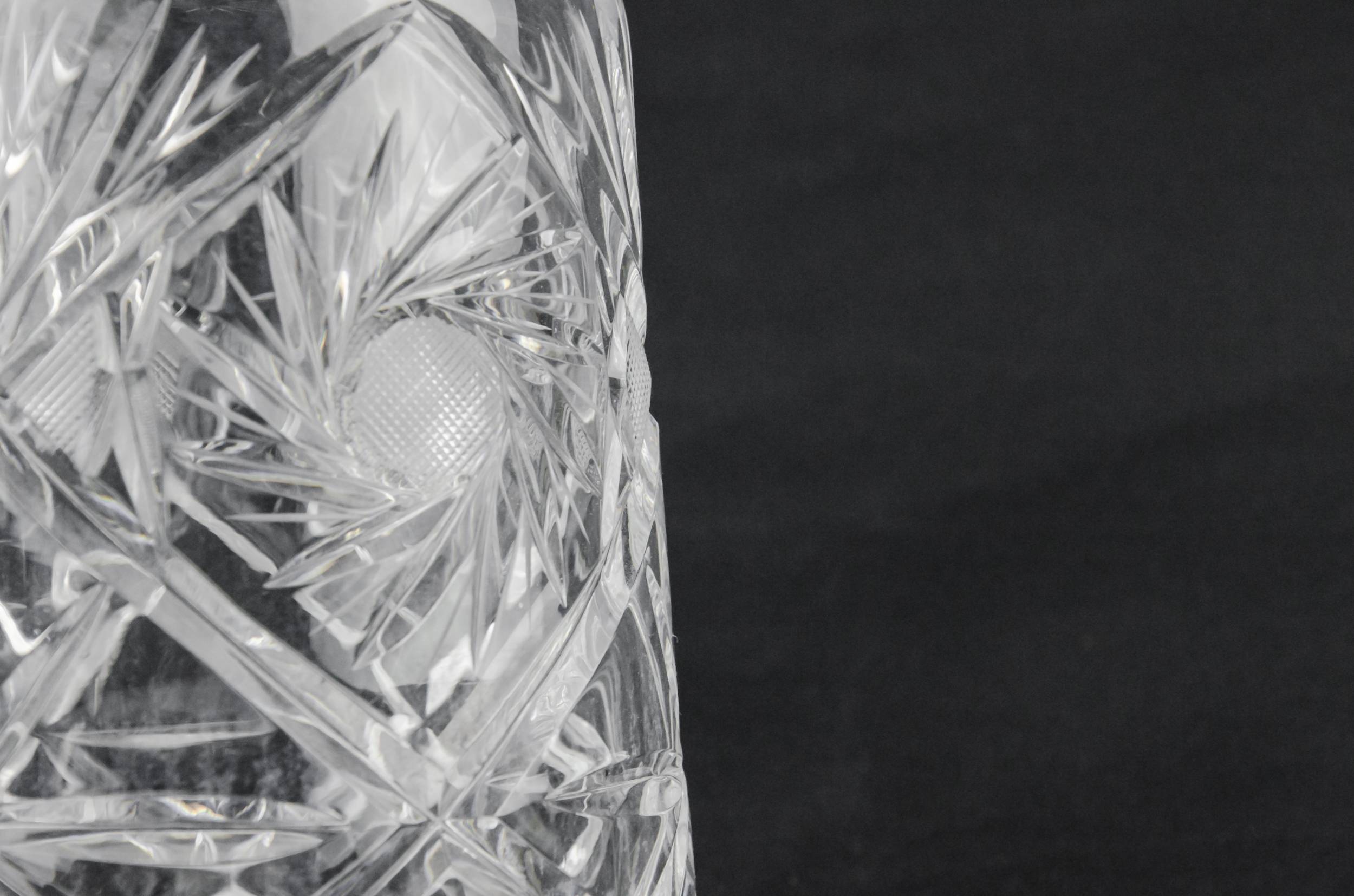 Cut Glass Crystal — Cut glass tapered decanter 4