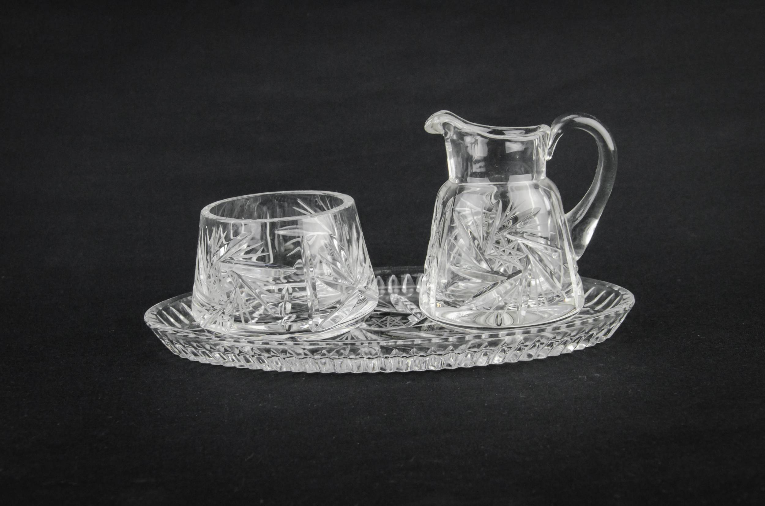 Vintage Small Milk — Glass milk & sugar set