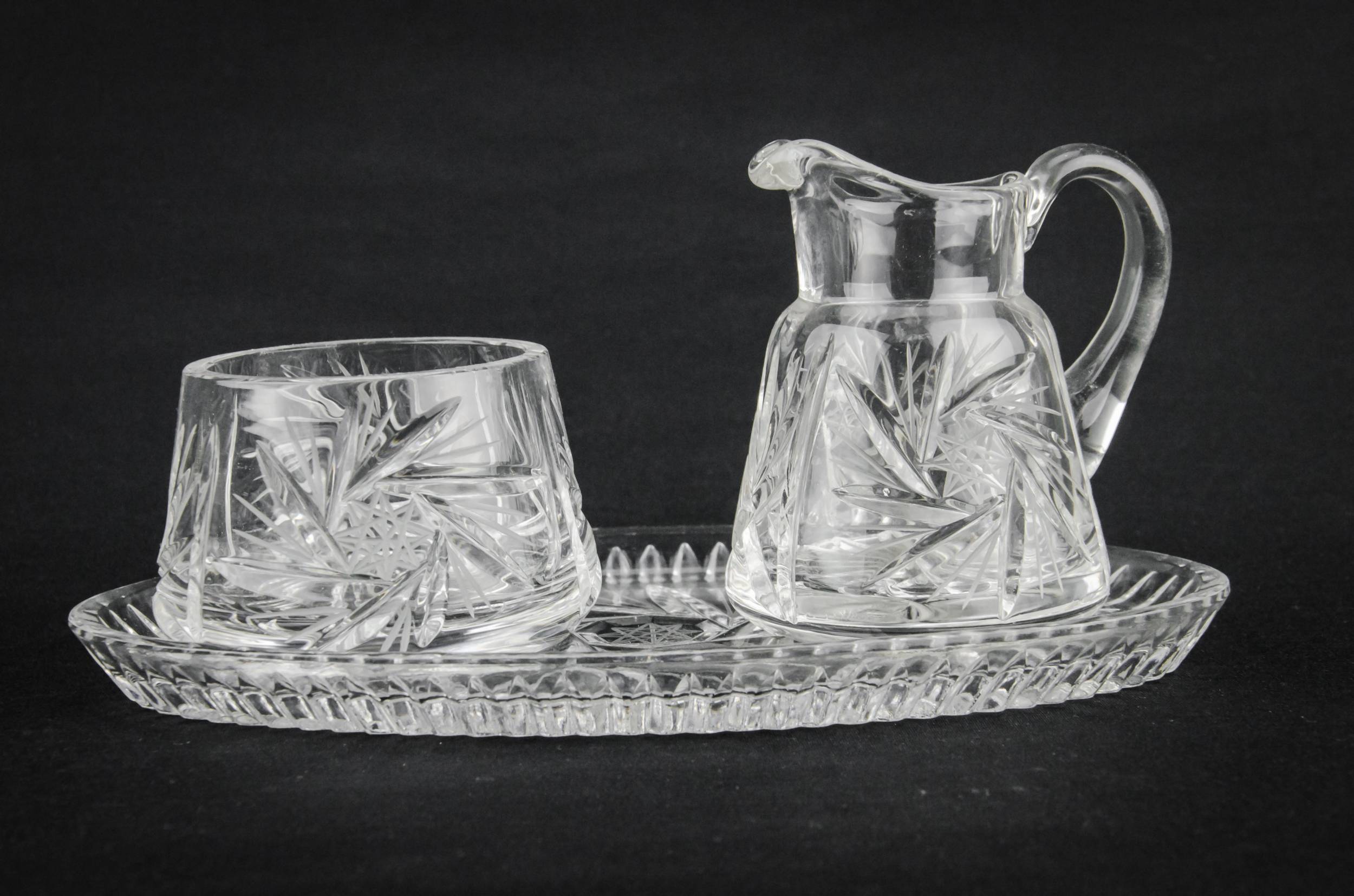Vintage Small Milk — Glass milk & sugar set 1