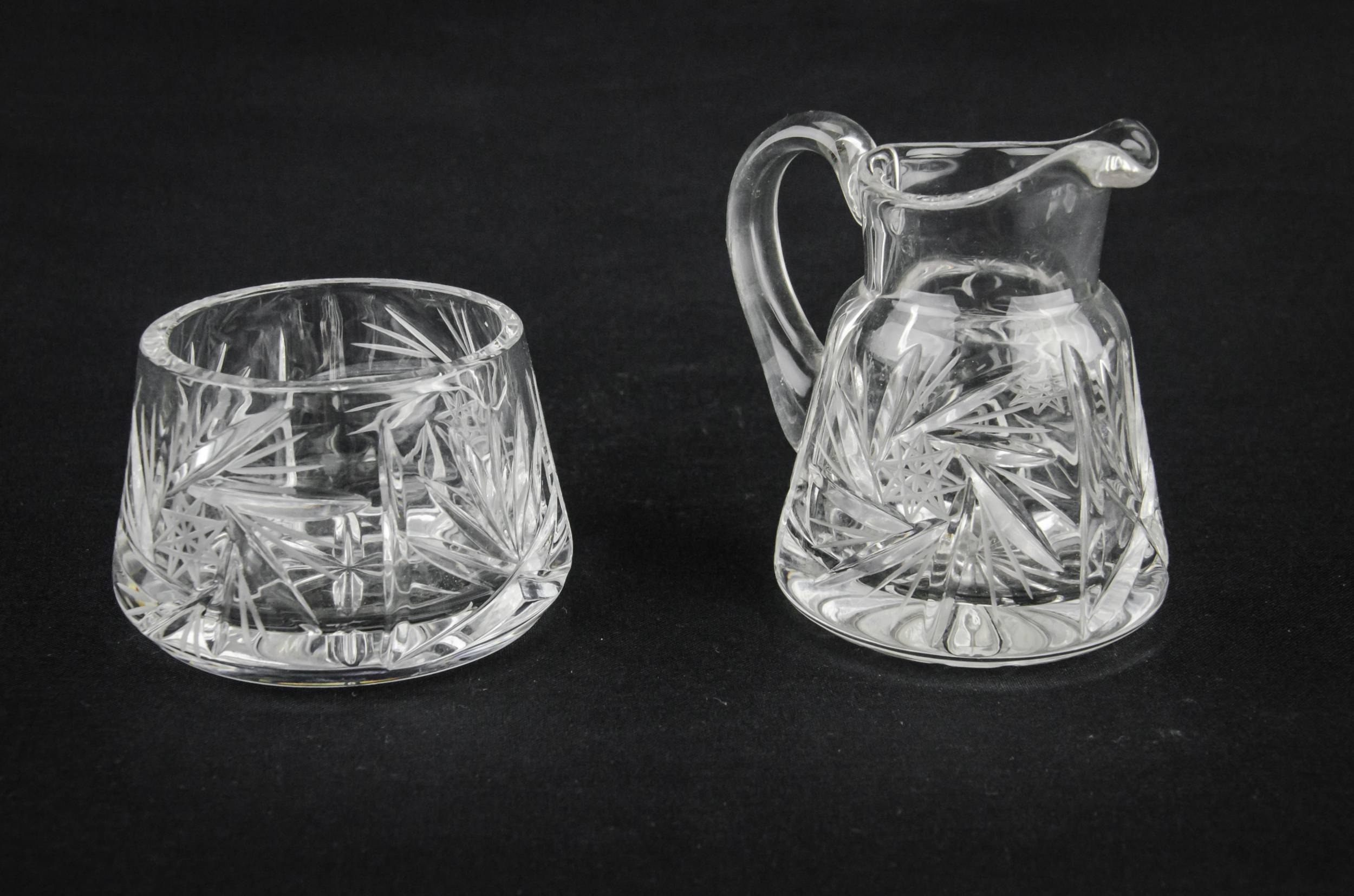Vintage Small Milk — Glass milk & sugar set 3