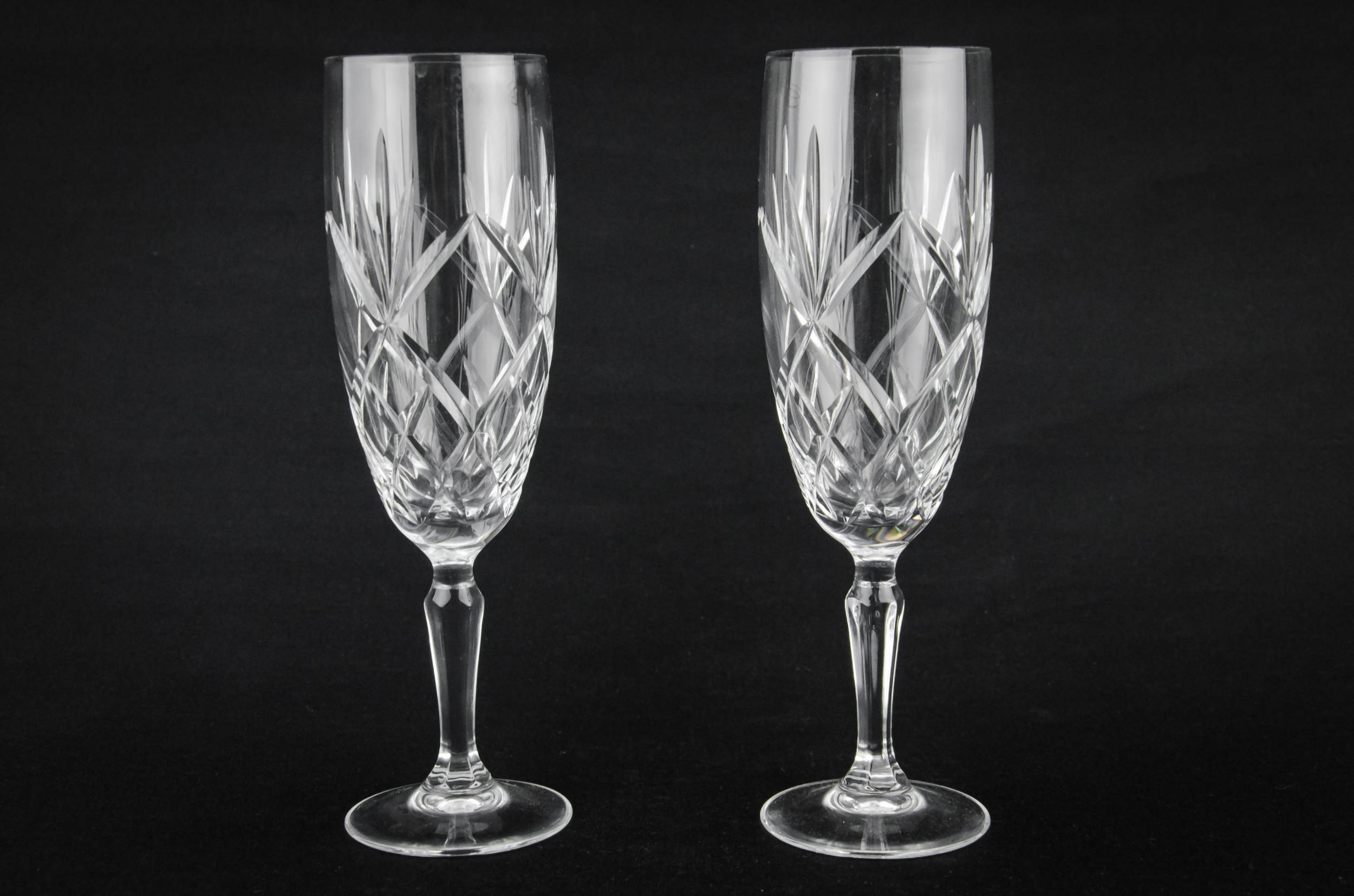 Cut Glass Vintage — 2 stem champagne flutes 1