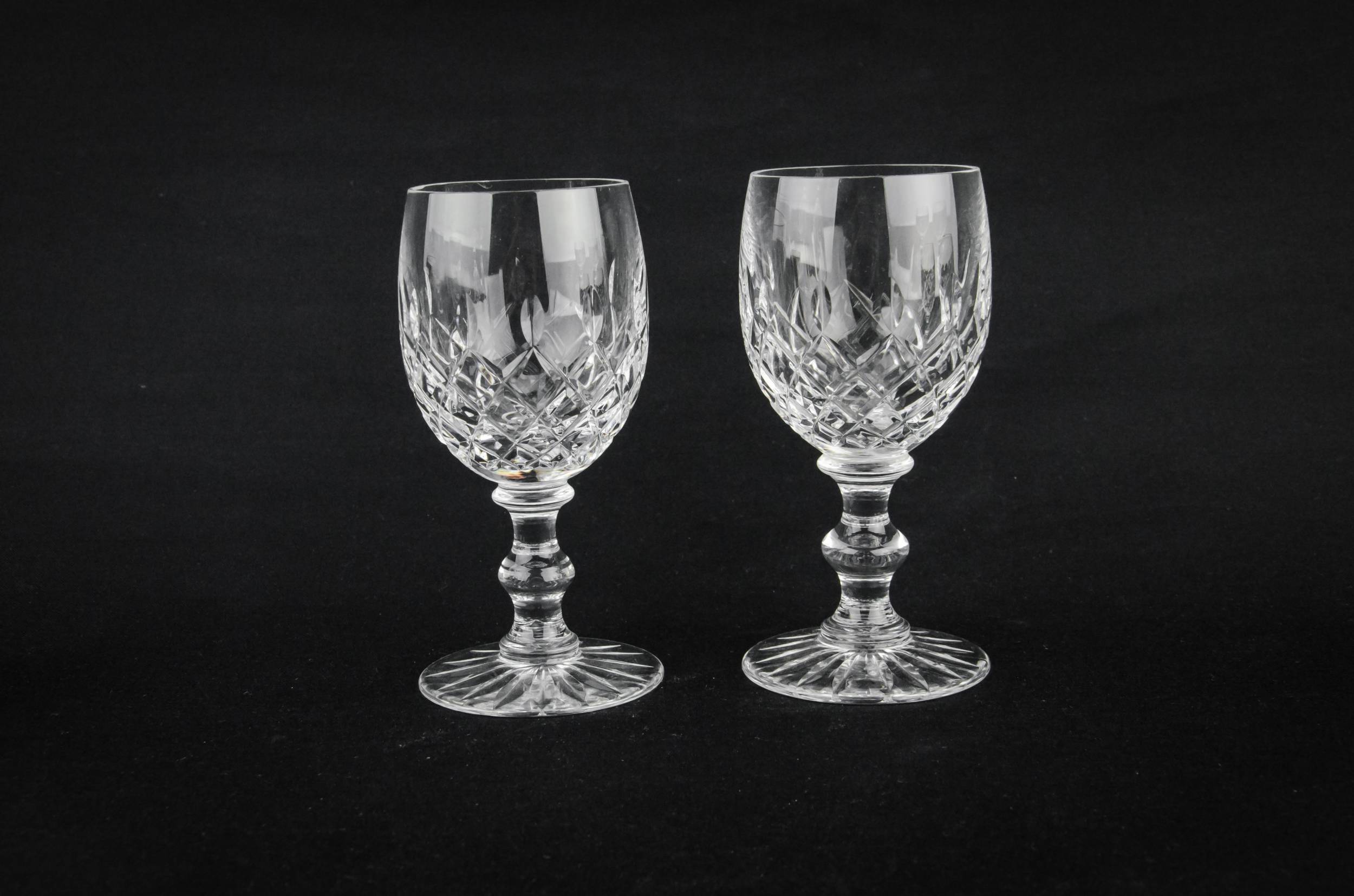 Cut Crystal Dessert — 3 crystal wine glasses