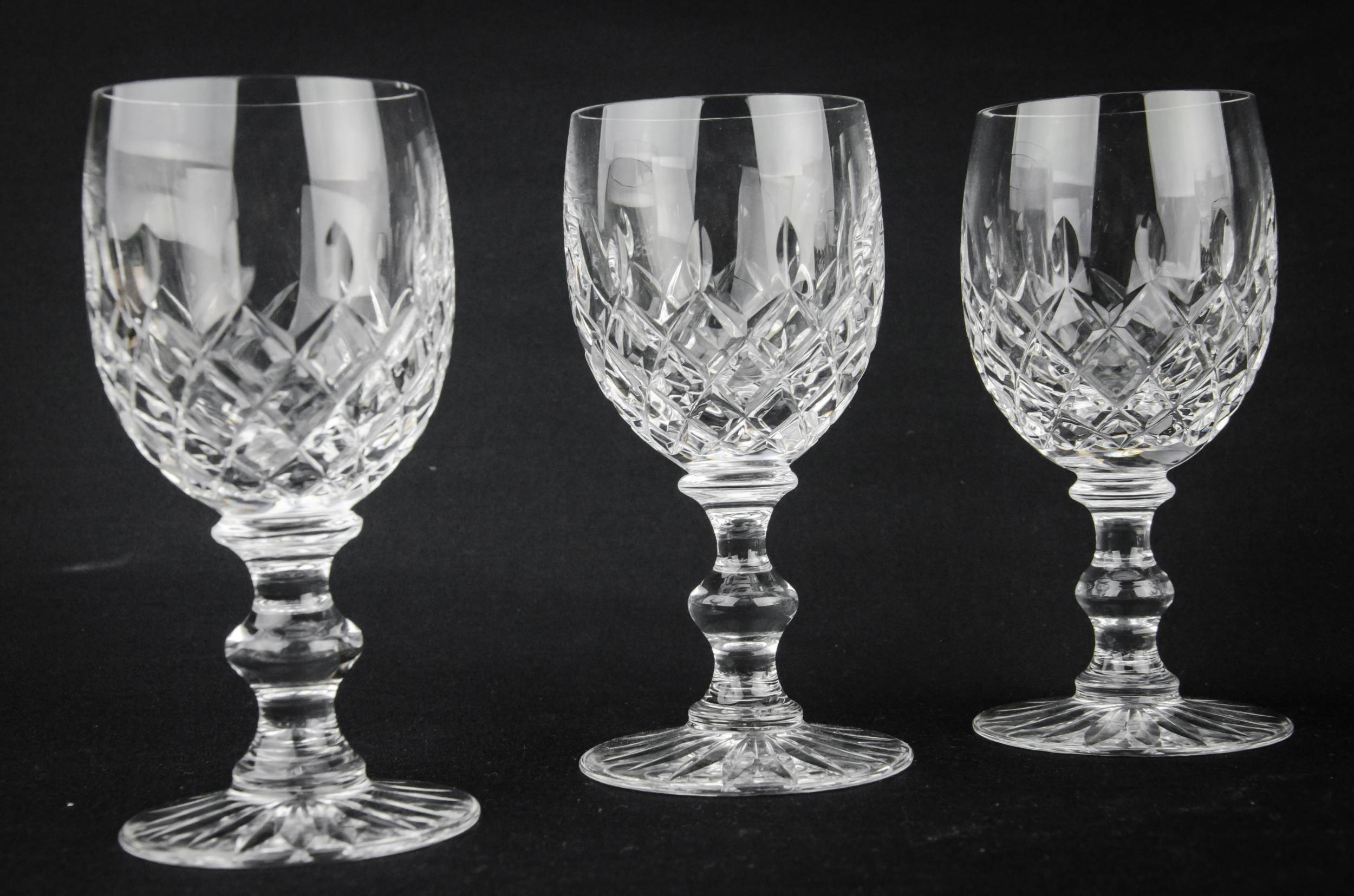 Cut Crystal Dessert — 3 crystal wine glasses 1
