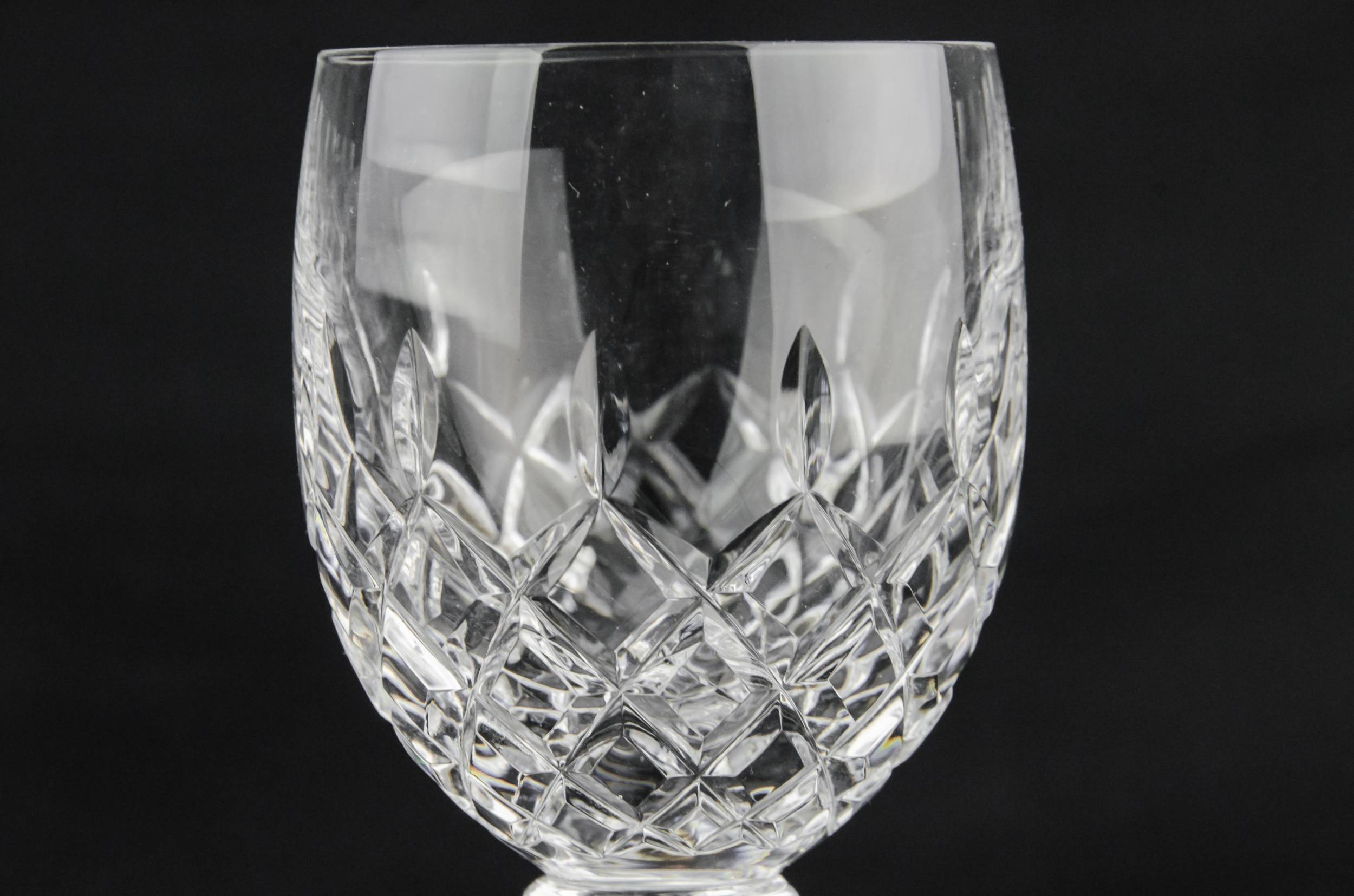 Cut Crystal Dessert — 3 crystal wine glasses 2
