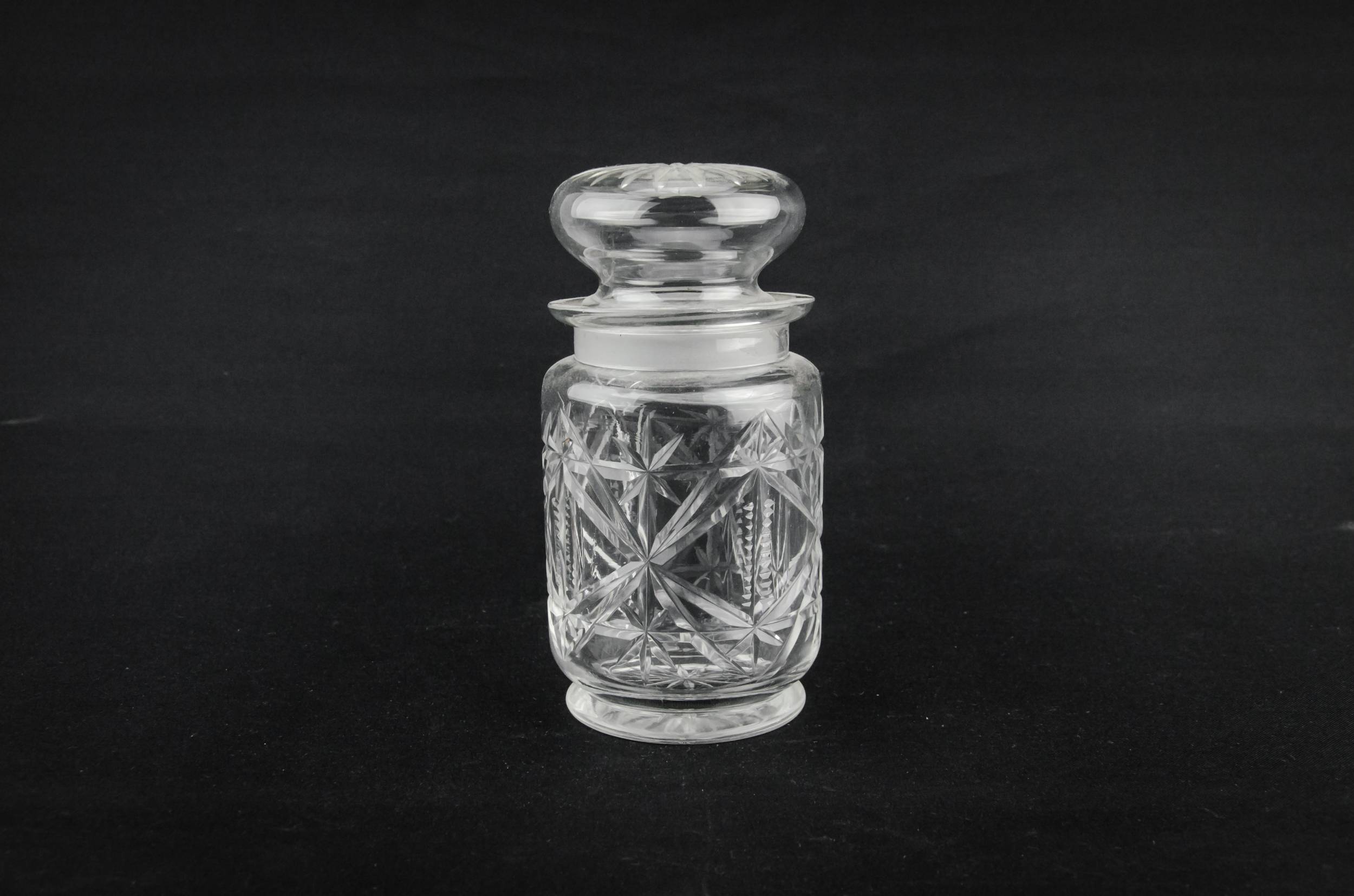 Glass Retro Crosshatch — Glass condiment jat