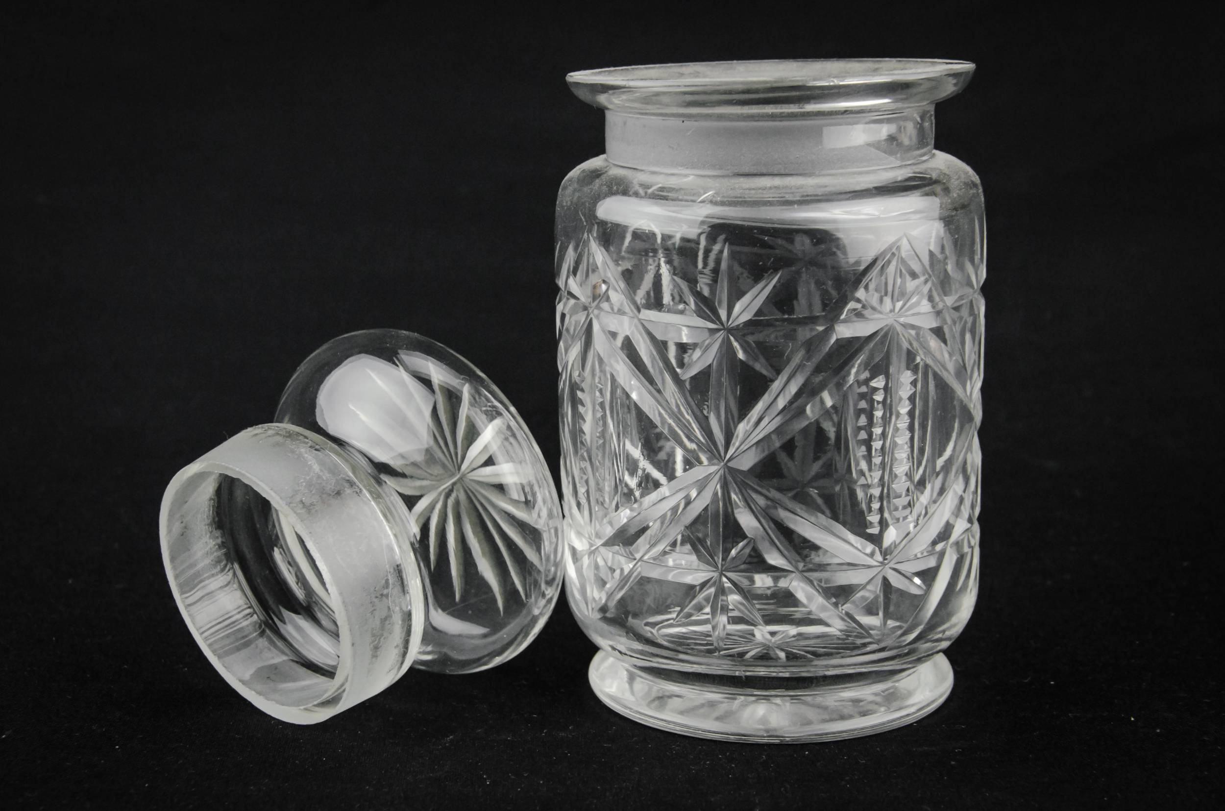 Glass Retro Crosshatch — Glass condiment jat 2