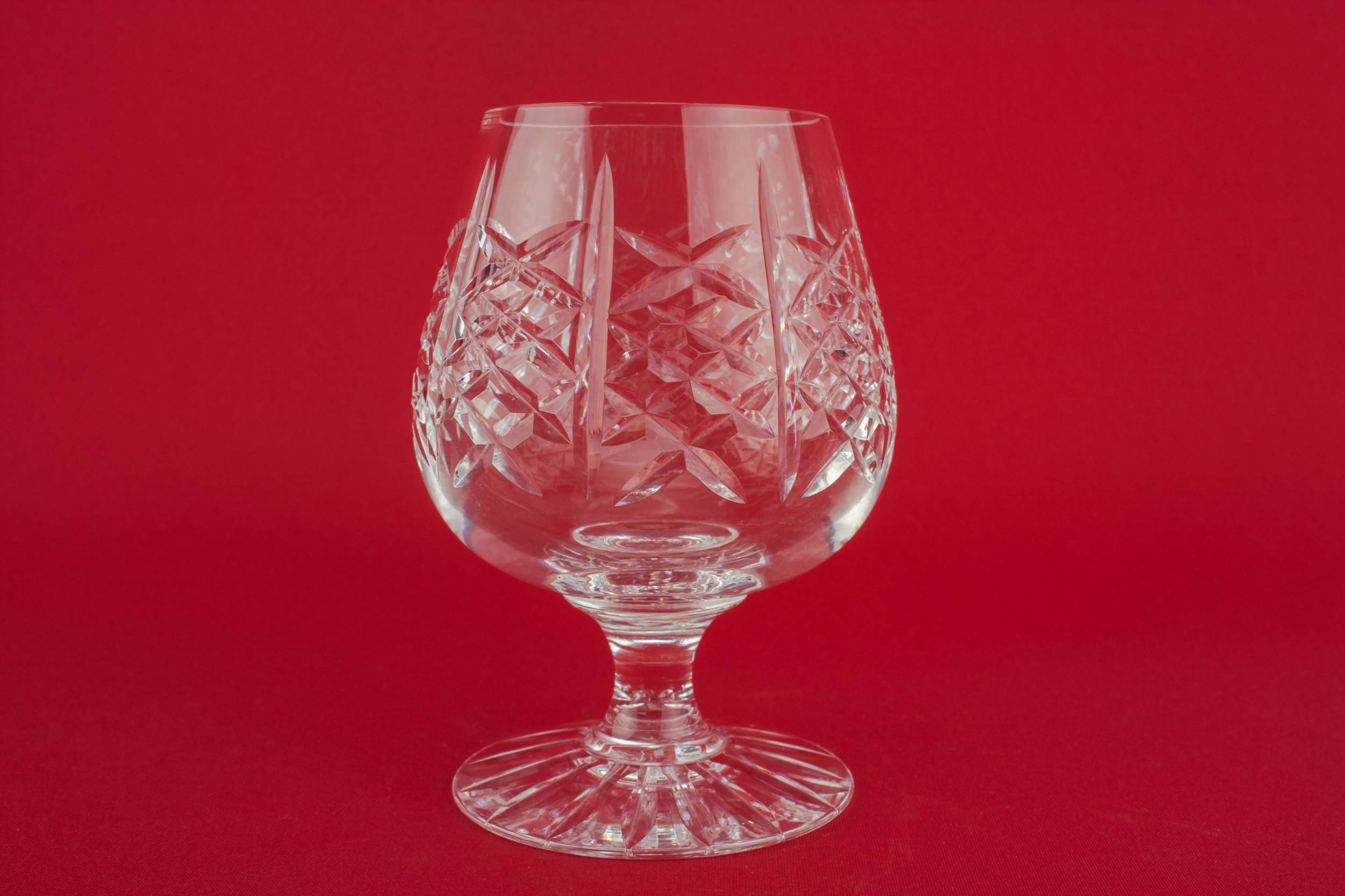 Cut Crystal Crosshatch — 2 crystal brandy glasses 1