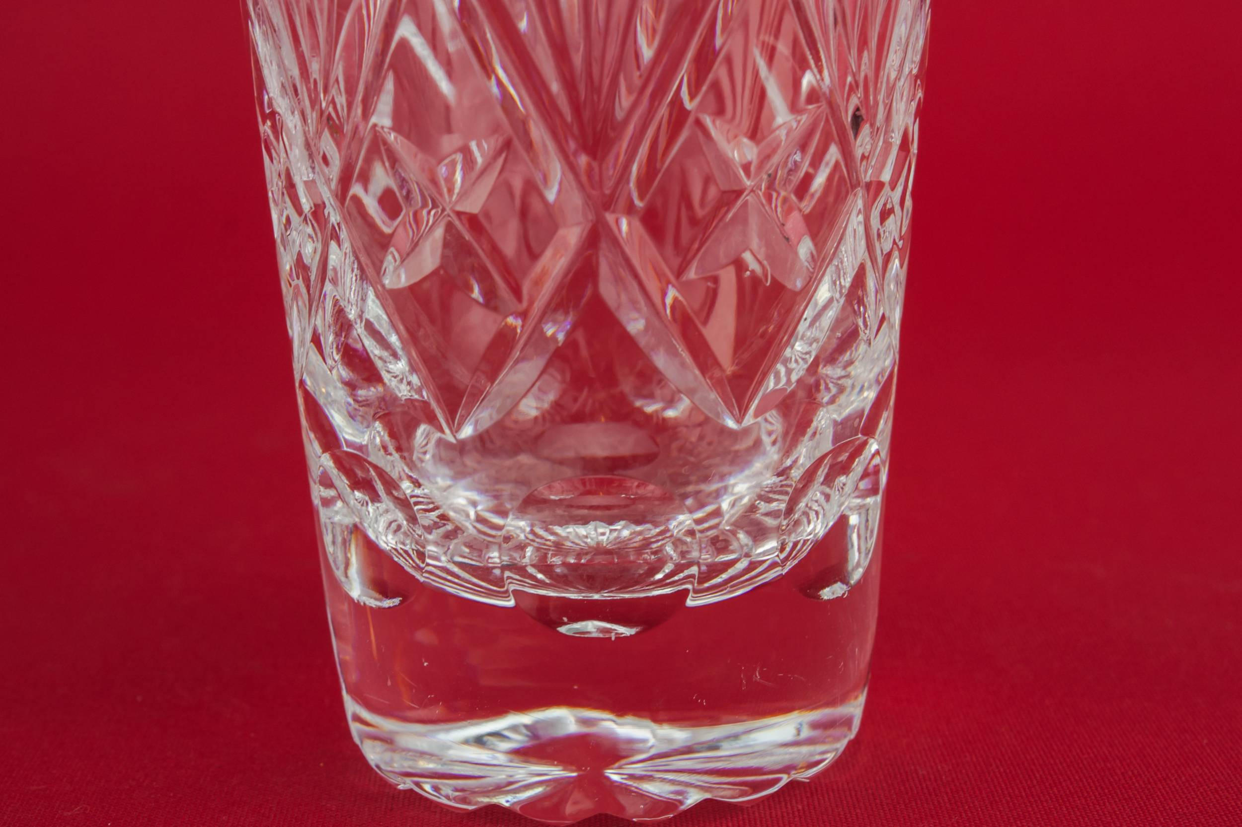 Cut Crystal Panelled — 5 cut glass whisky glasses 2