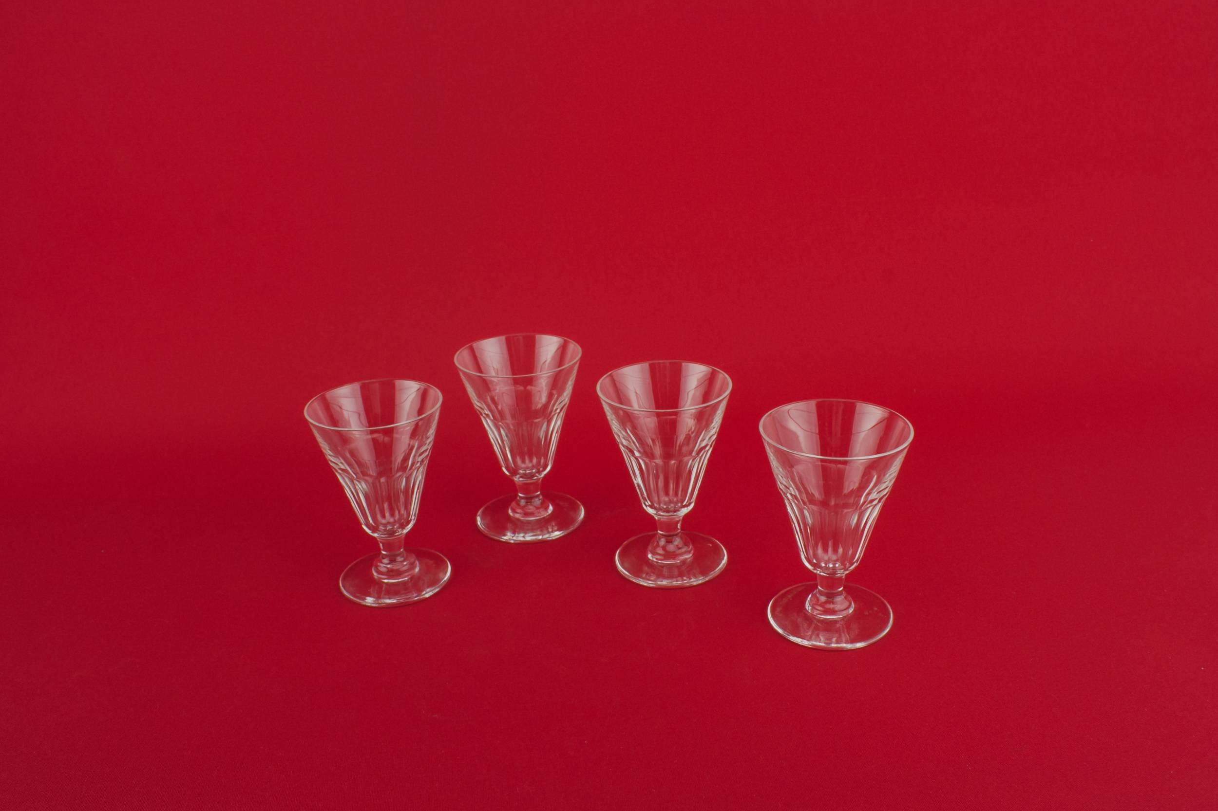 Crystal Cut Sherry — 5 cut glass port glasses