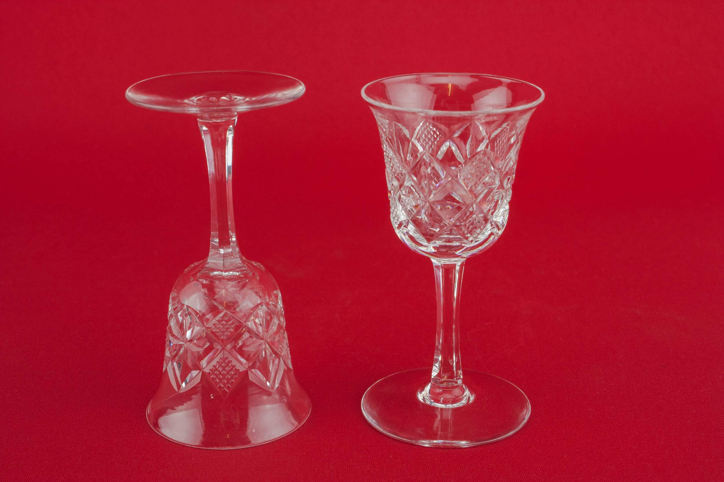 Cut Crystal Crosshatch — 8 crystal shot glasses 2
