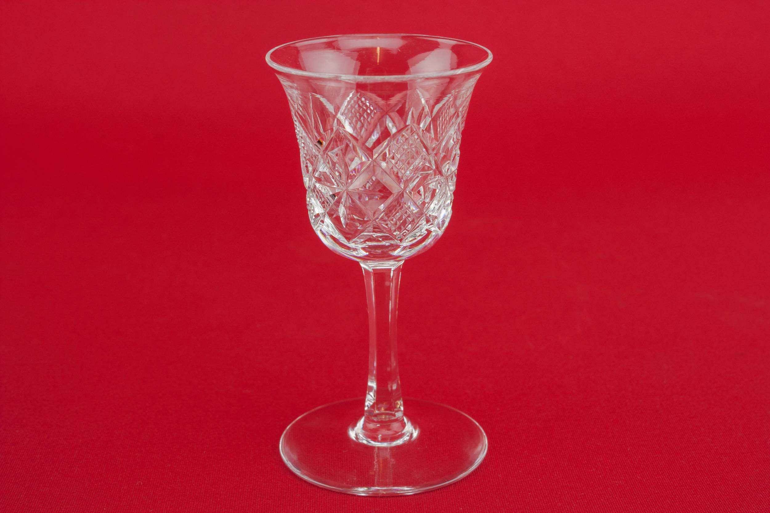 Cut Crystal Crosshatch — 8 crystal shot glasses 3