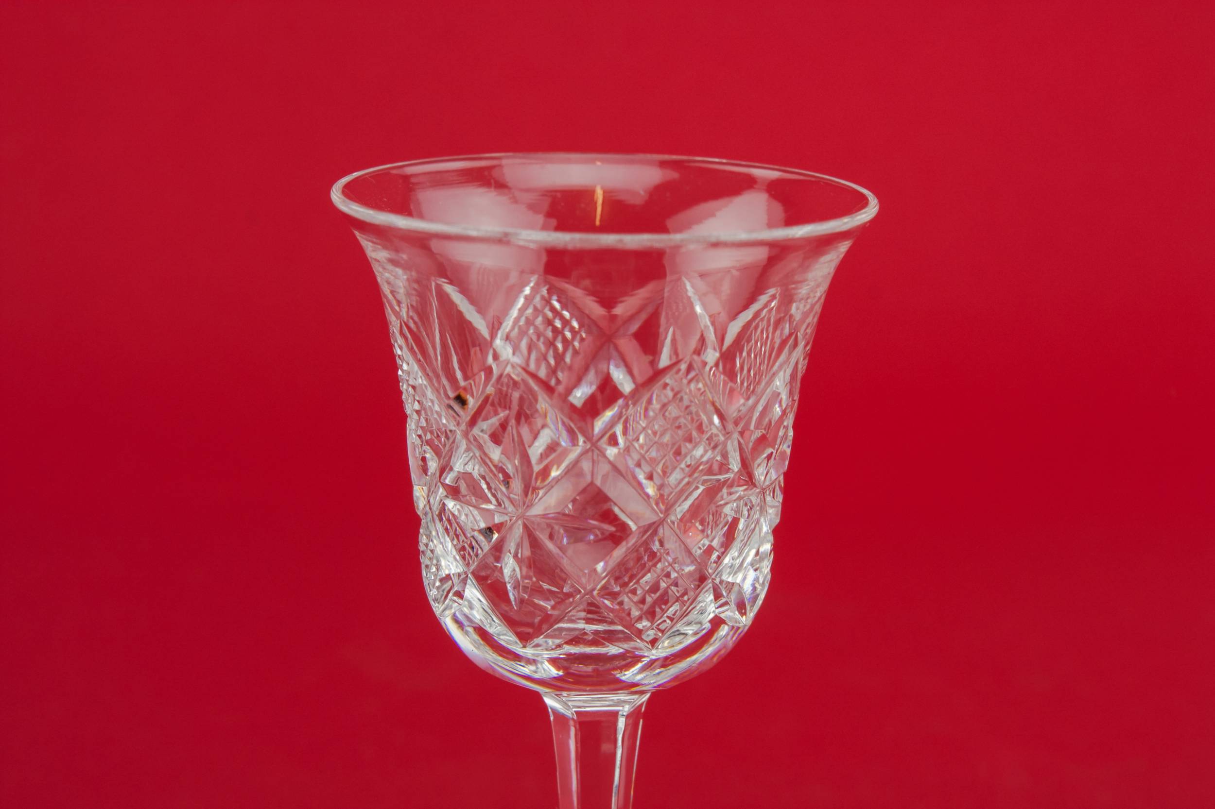 Cut Crystal Crosshatch — 8 crystal shot glasses 1