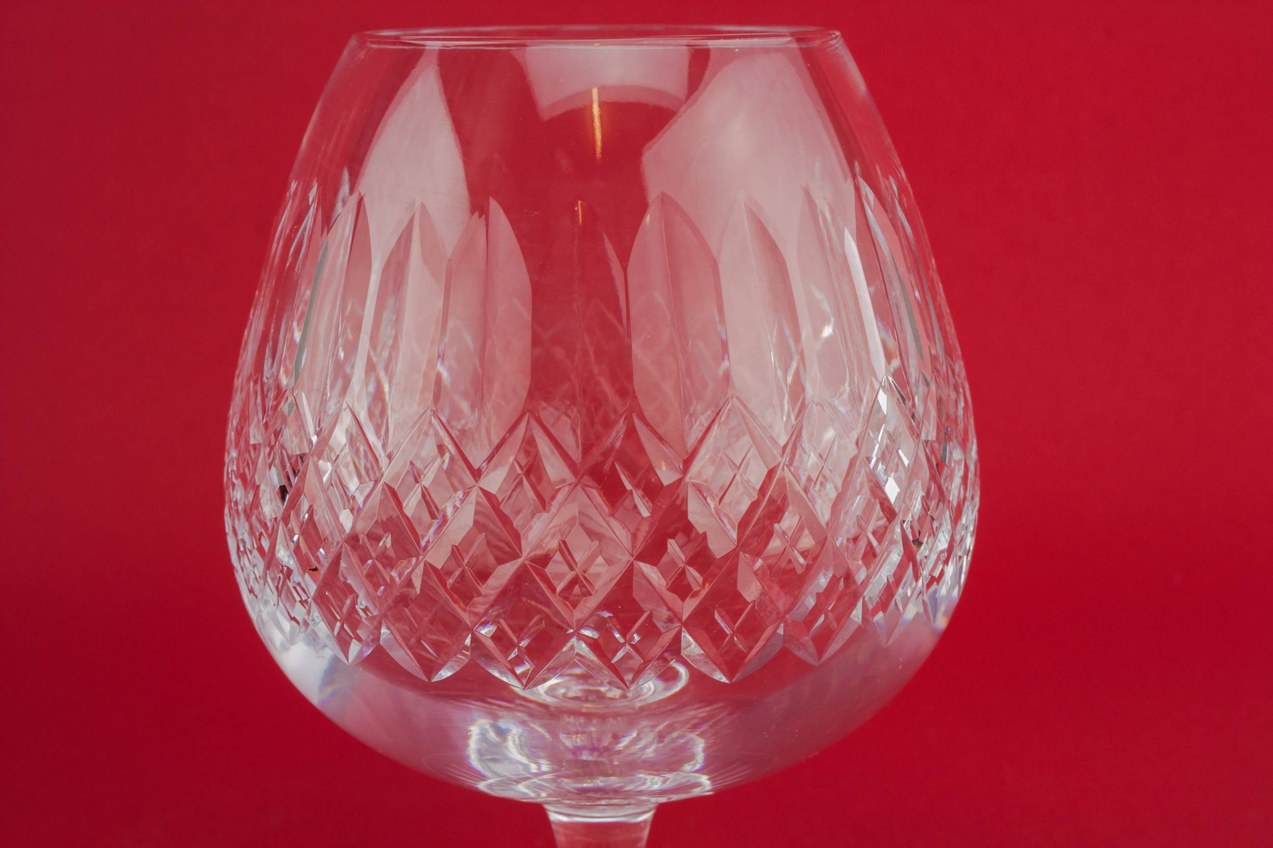 Crystal Large Crosshatch — 6 stem brandy glasses 2