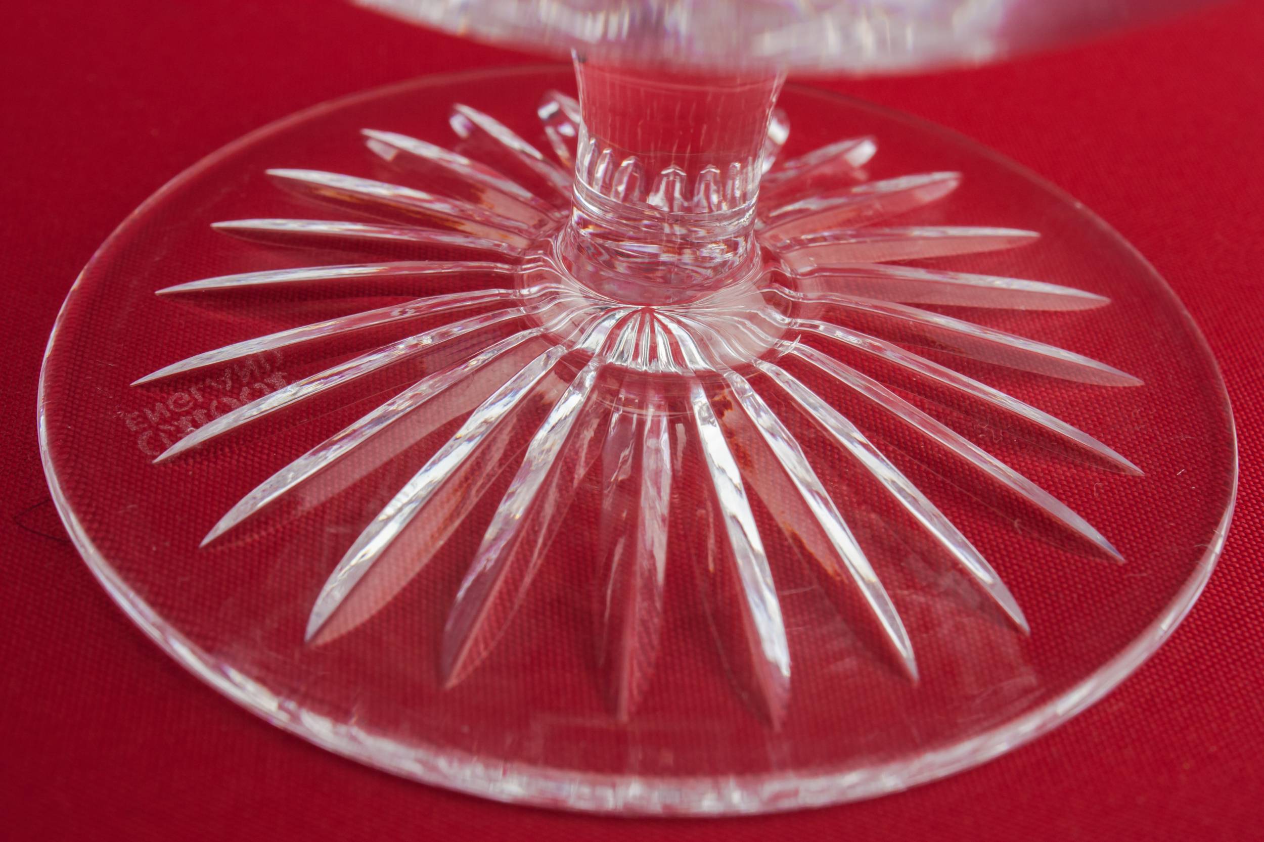 Crystal Large Crosshatch — 6 stem brandy glasses 3