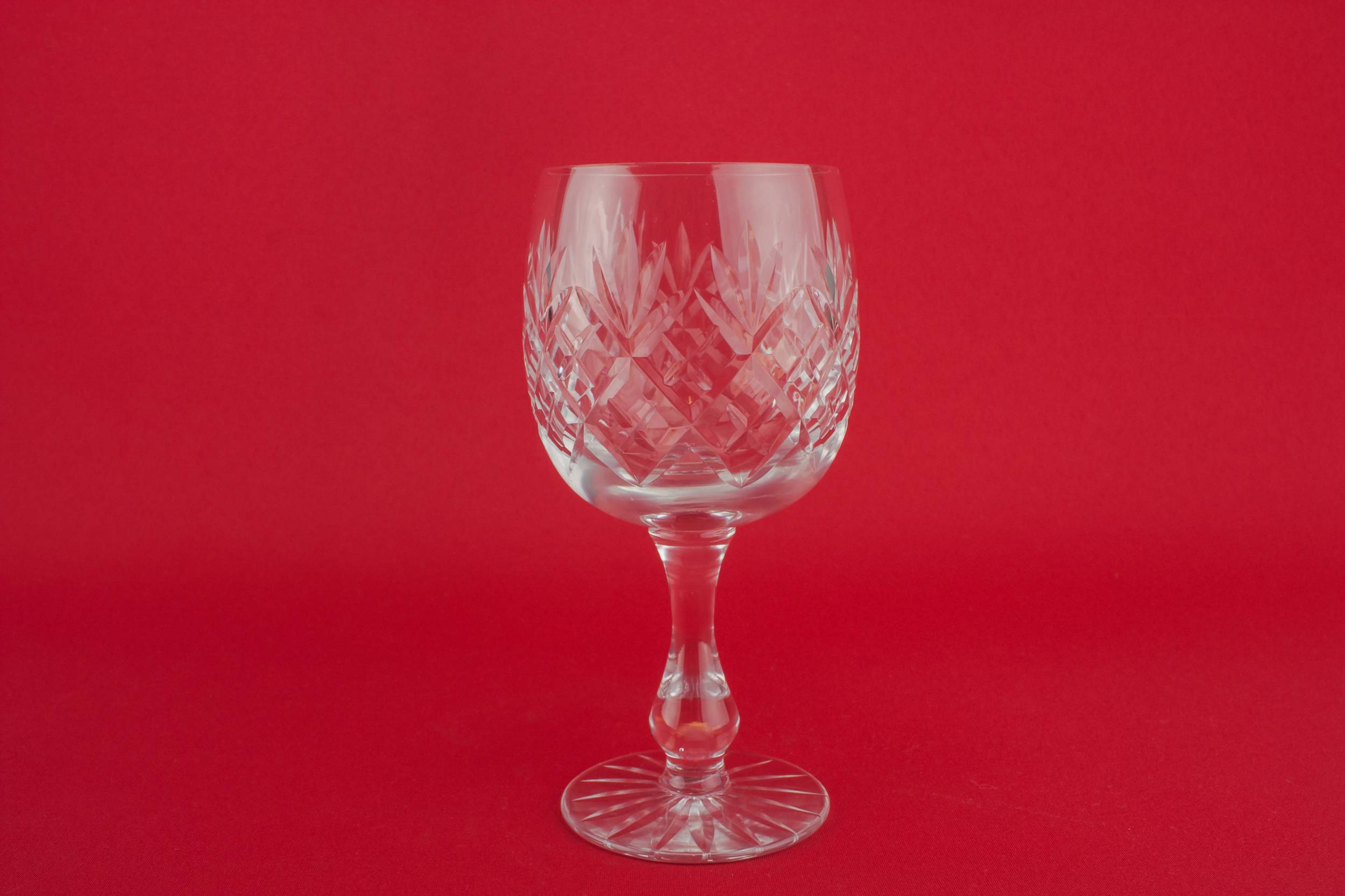 Vintage Elegant Crosshatch — 6 crystal wine glasses 2