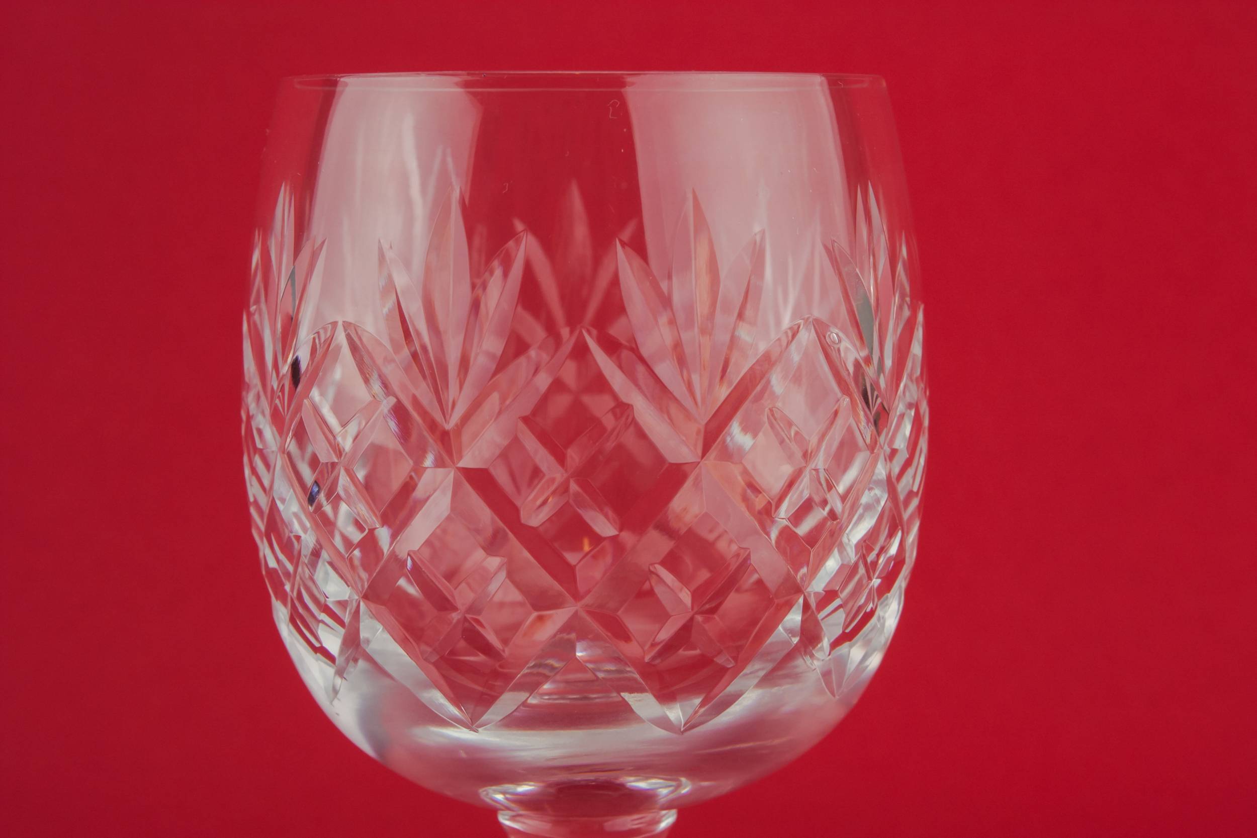 Vintage Elegant Crosshatch — 6 crystal wine glasses 1