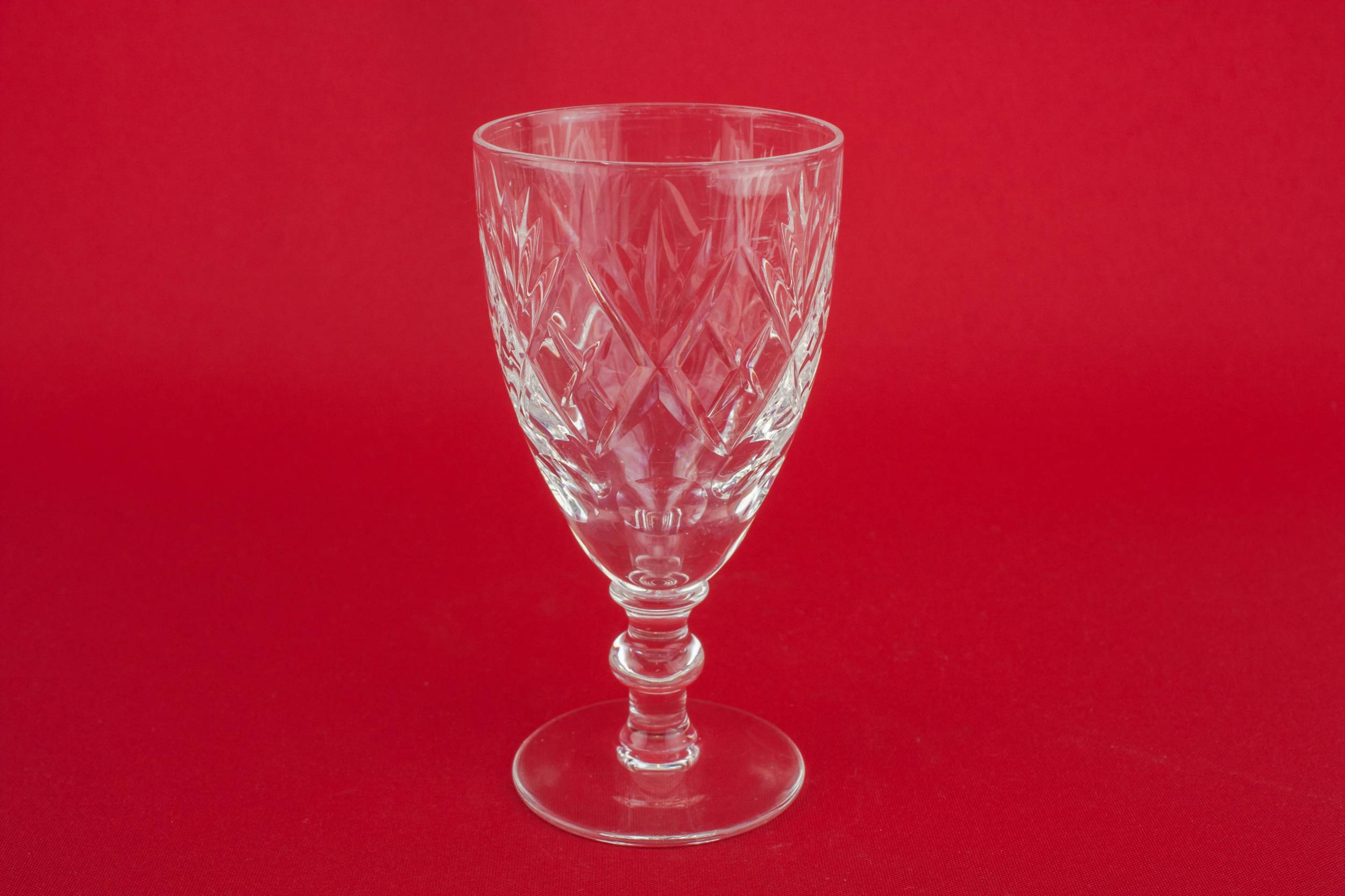 Crystal Cut Crosshatch — 6 stem port glasses