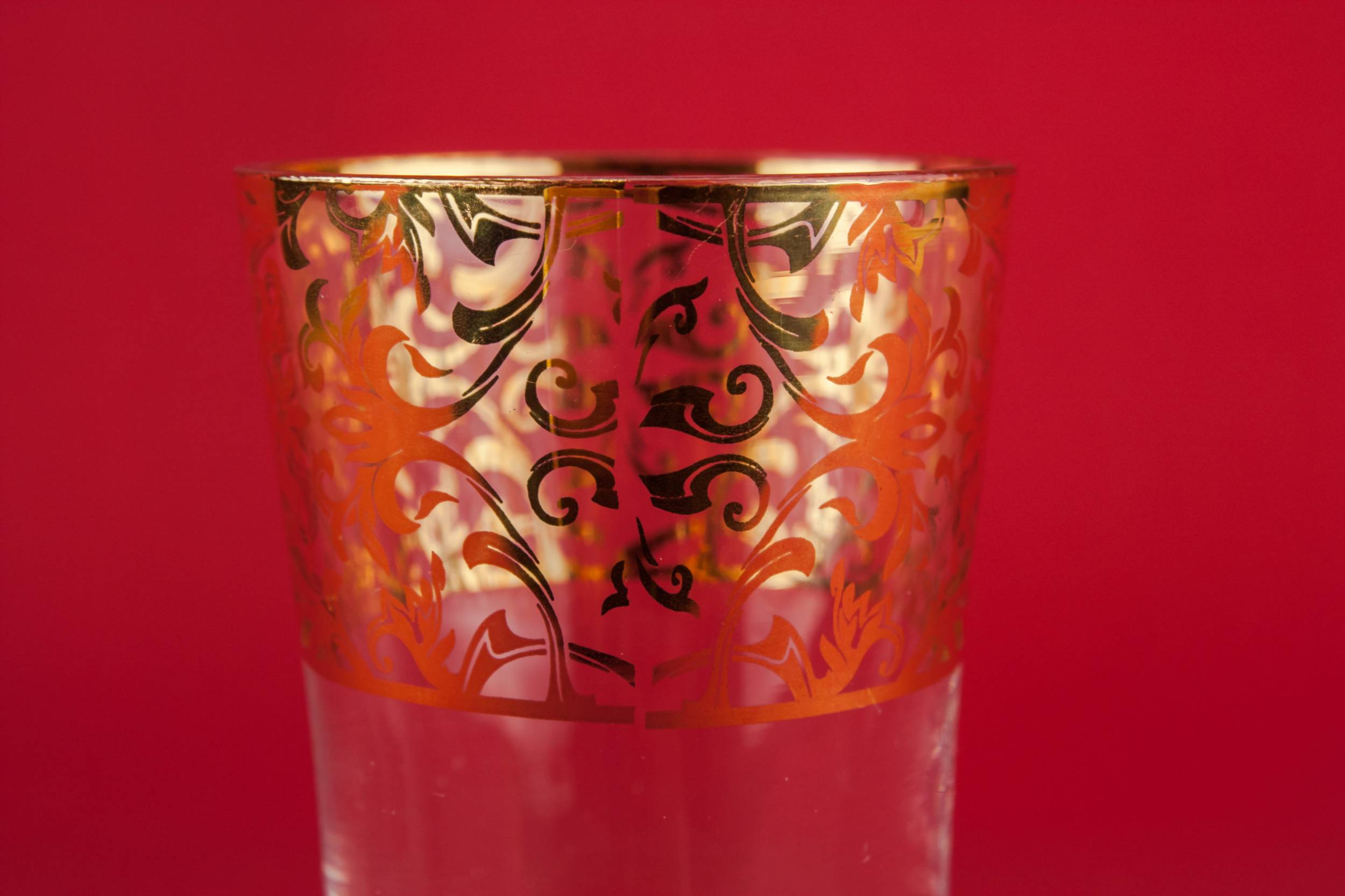 Vintage Gold Scrolls — 4 tumbler shot glasses 1
