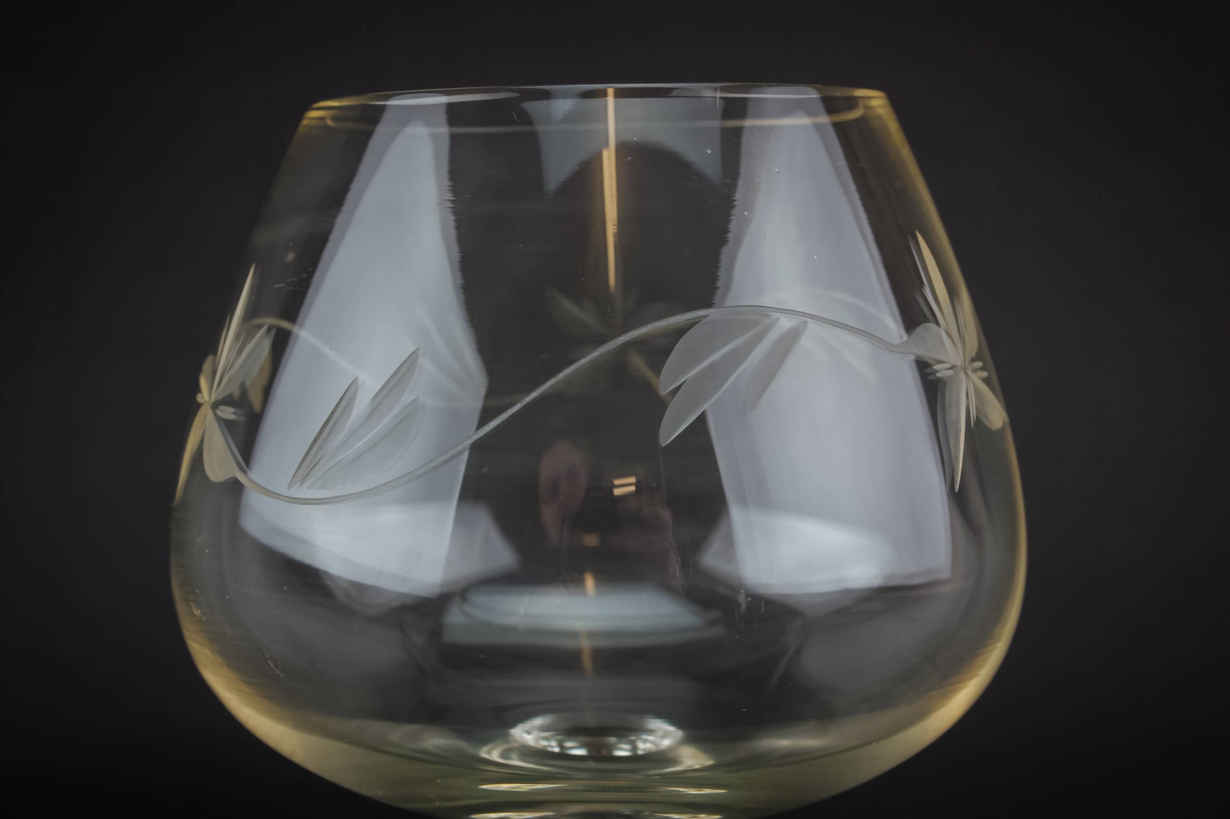 Cut Retro Floral — 6 engraved whisky glasses 2