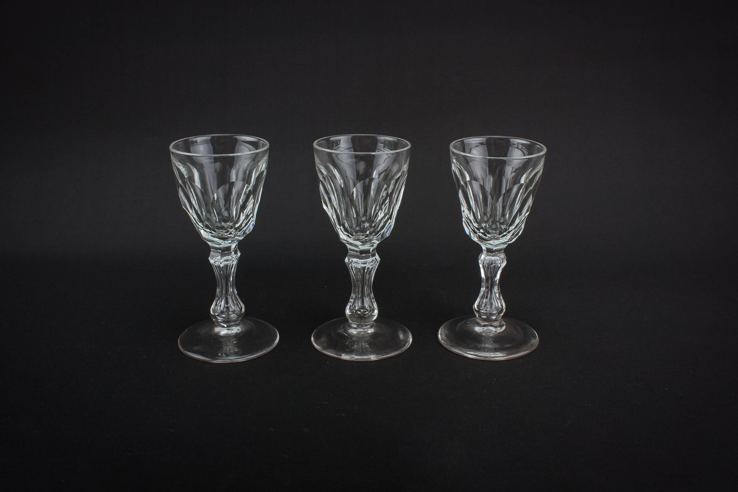 Classical Edwardian Panelled — 3 stem shot glasses