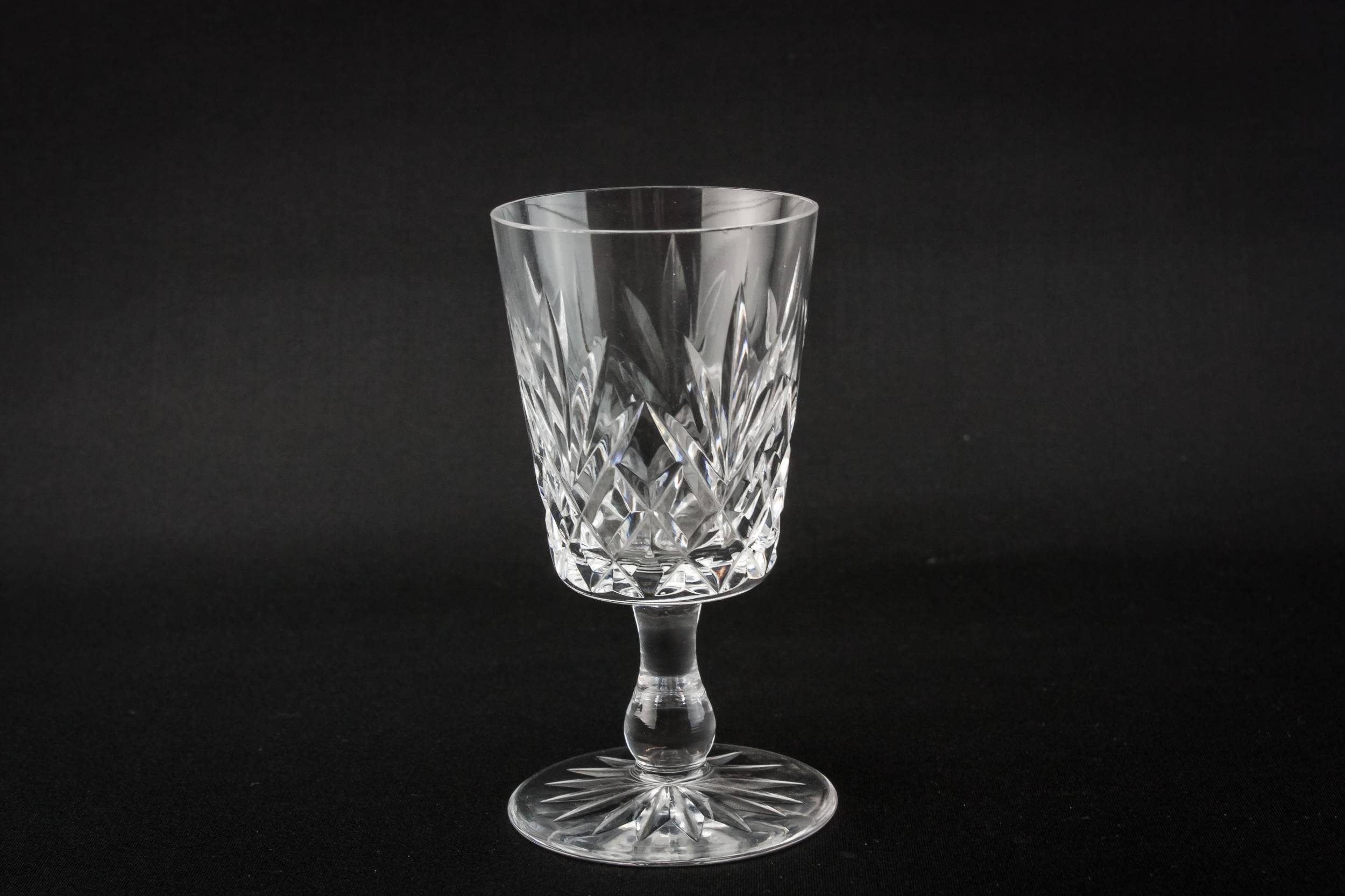 Vintage Crystal Crosshatch — 4 crystal port glasses
