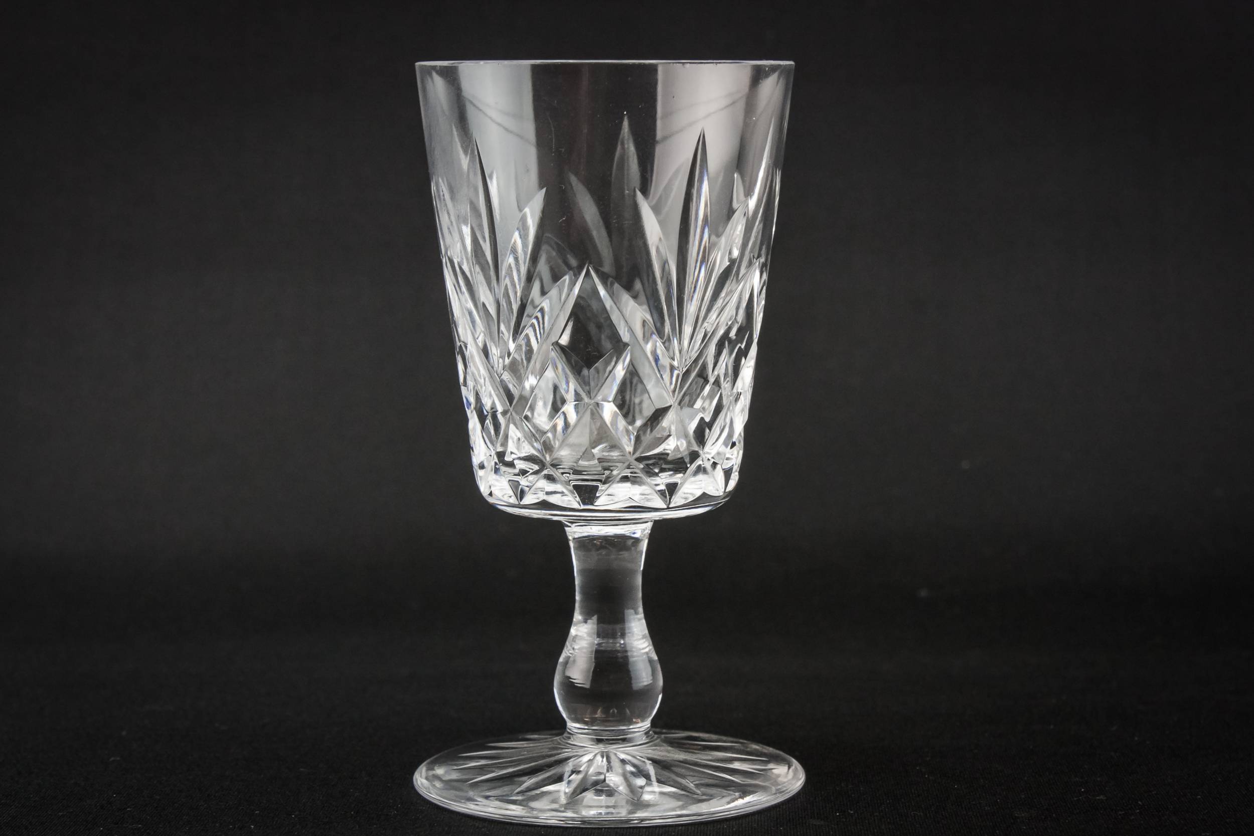Vintage Crystal Crosshatch — 4 crystal port glasses 2