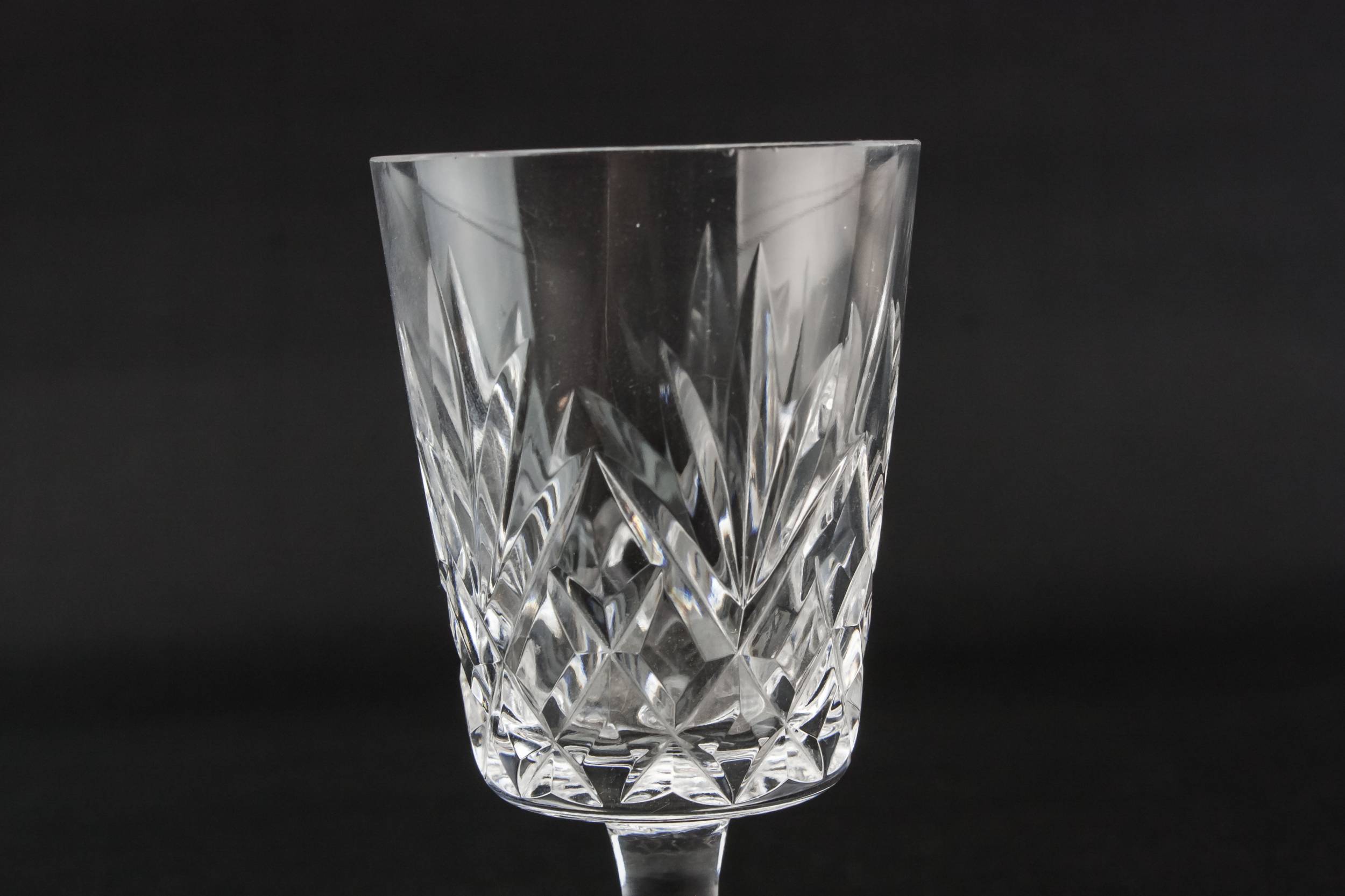 Vintage Crystal Crosshatch — 4 crystal port glasses 1