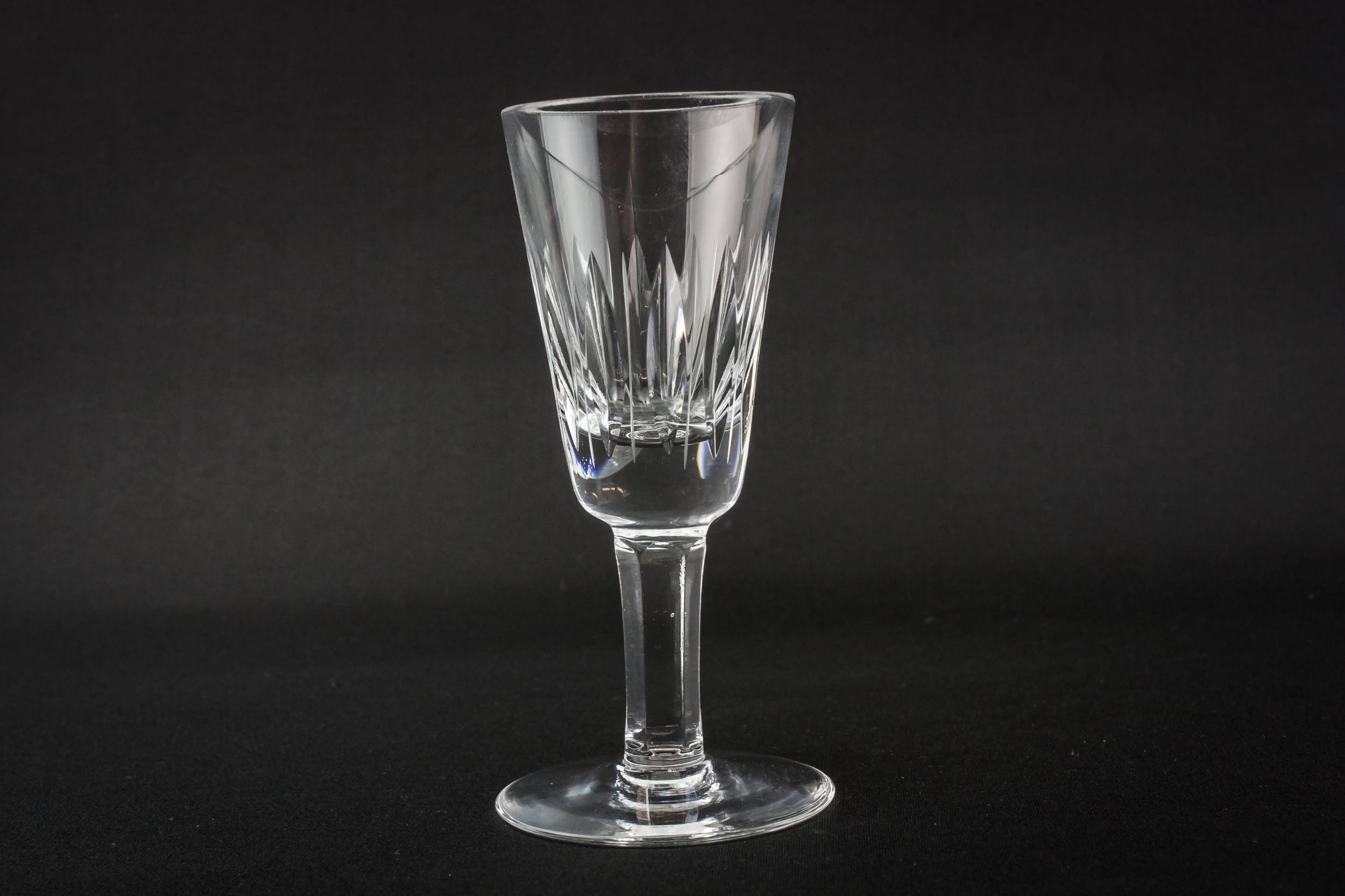 Crystal Mid-Century Modern — 3 crystal port glasses 2