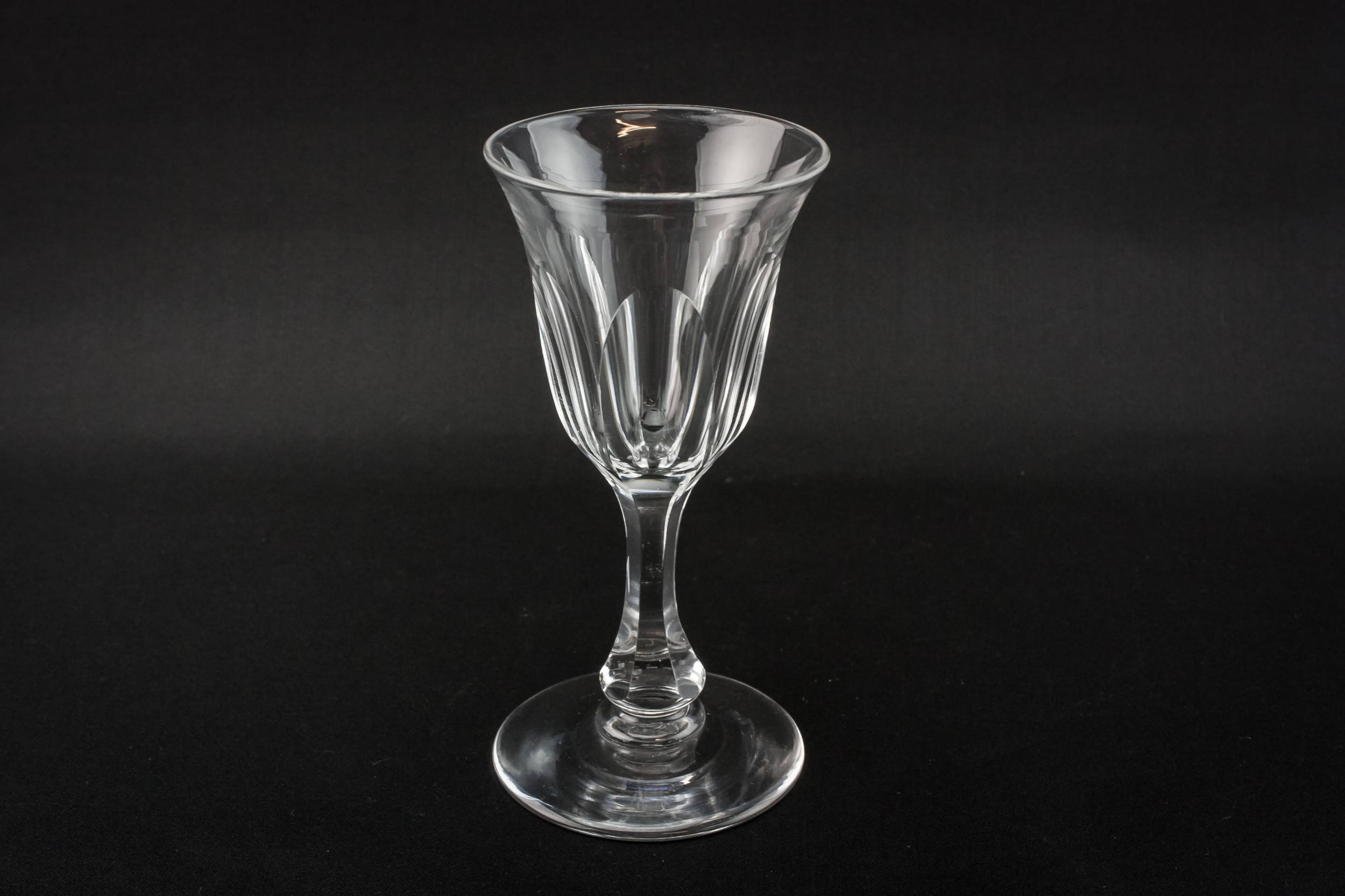 Crystal Cut Panelled — 9 large port glasses