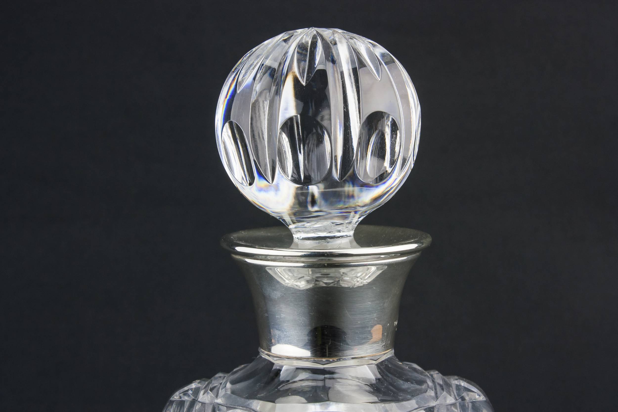 Sterling Silver Square — Cut glass & silver decanter 3