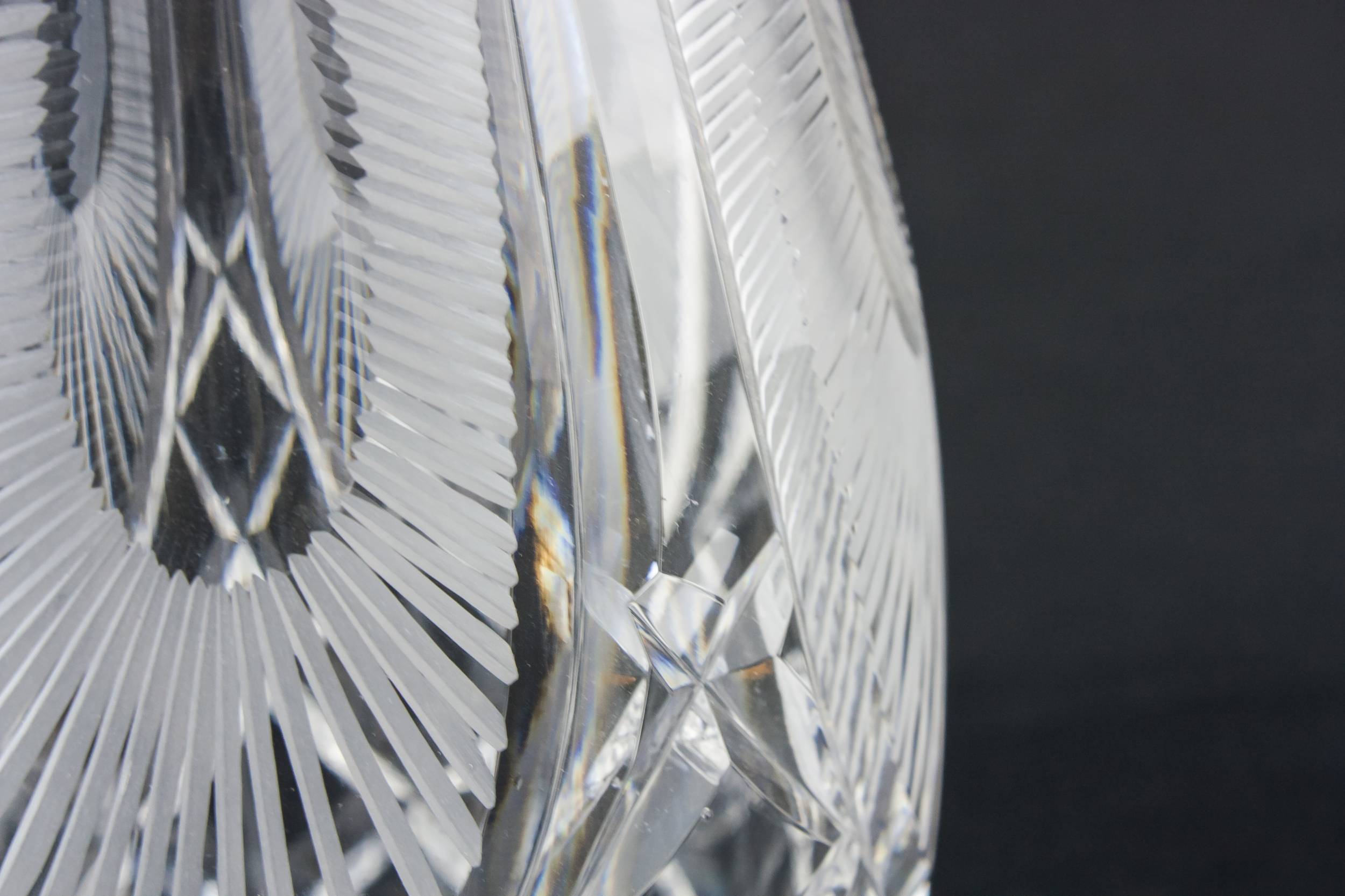 Cut Glass Crystal — Barrel cut glass decanter 3