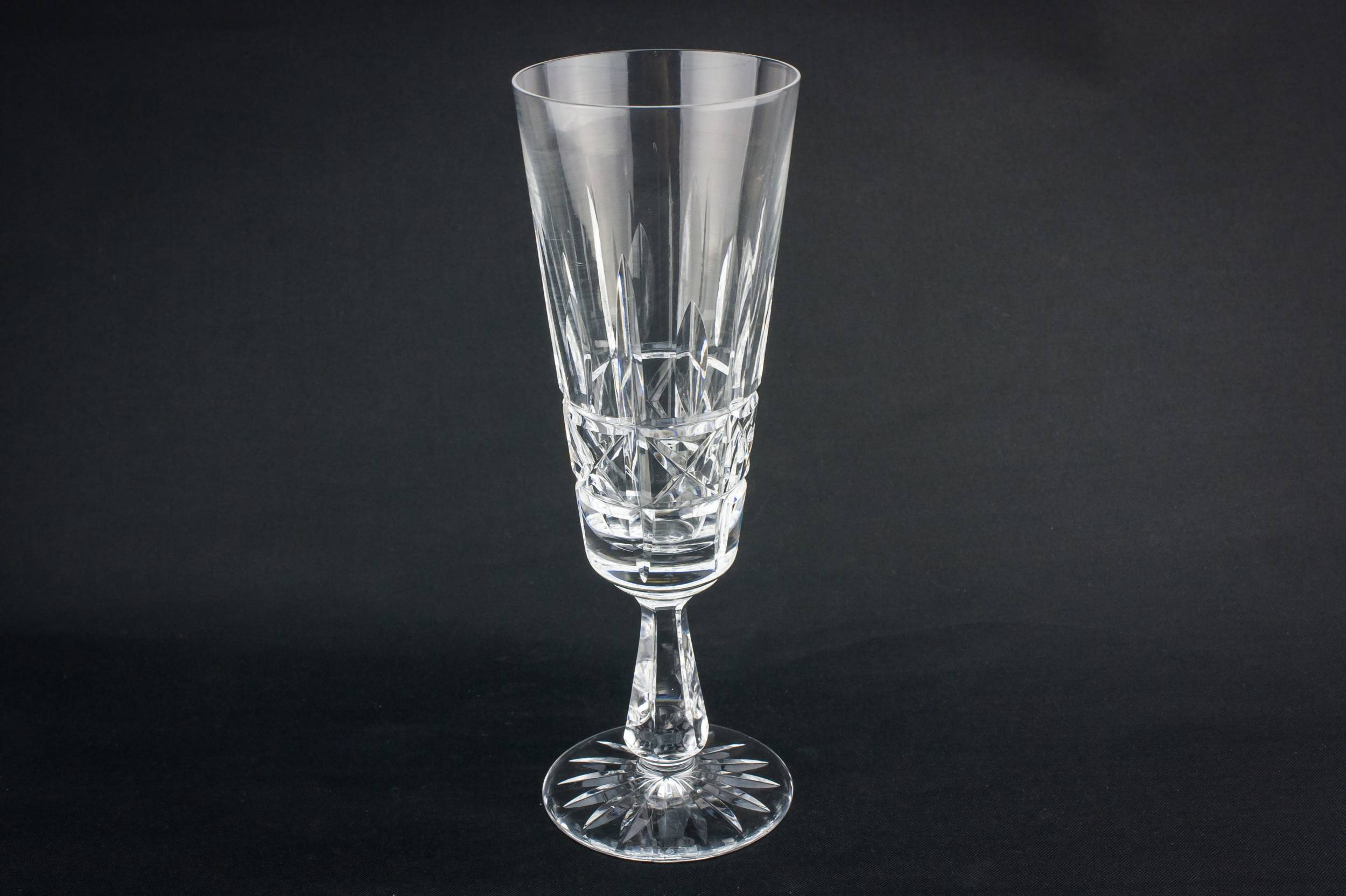 Cut Glass Crystal — 2 large champagne flutes