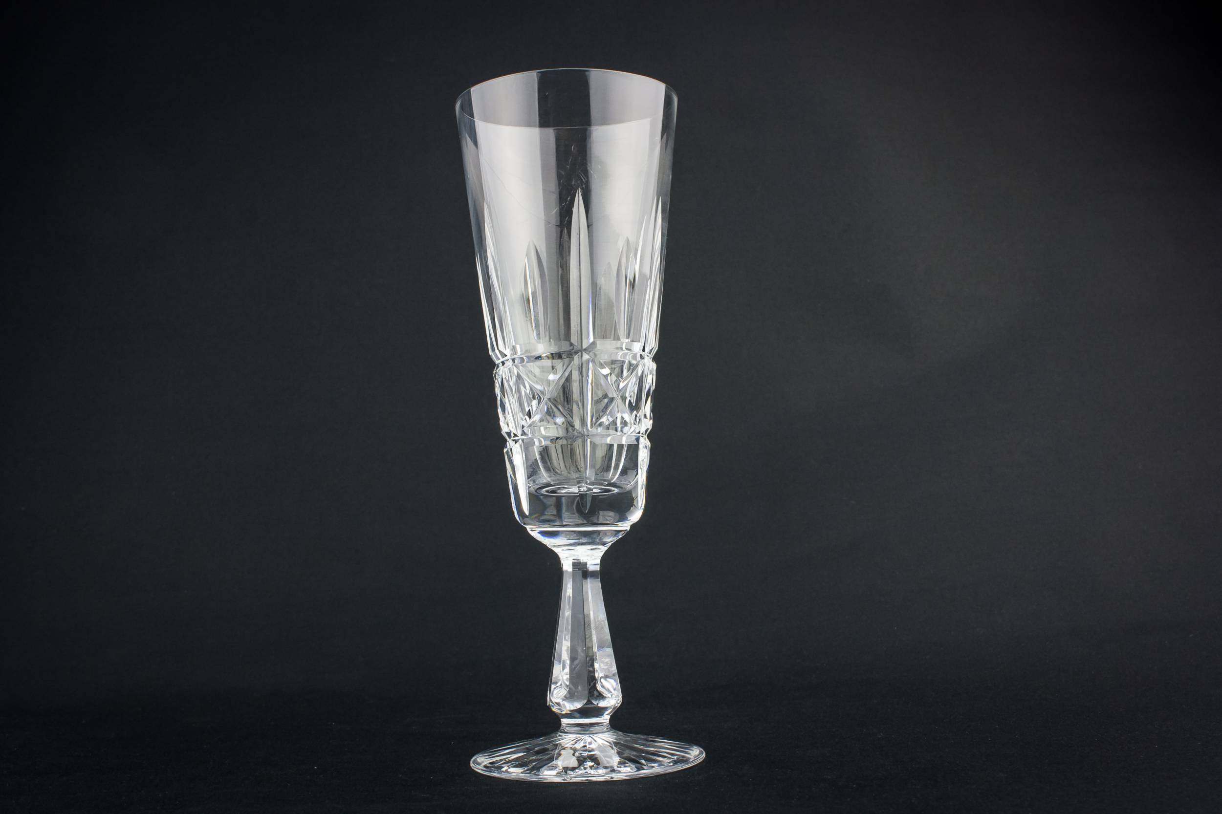 Cut Glass Crystal — 2 large champagne flutes 2