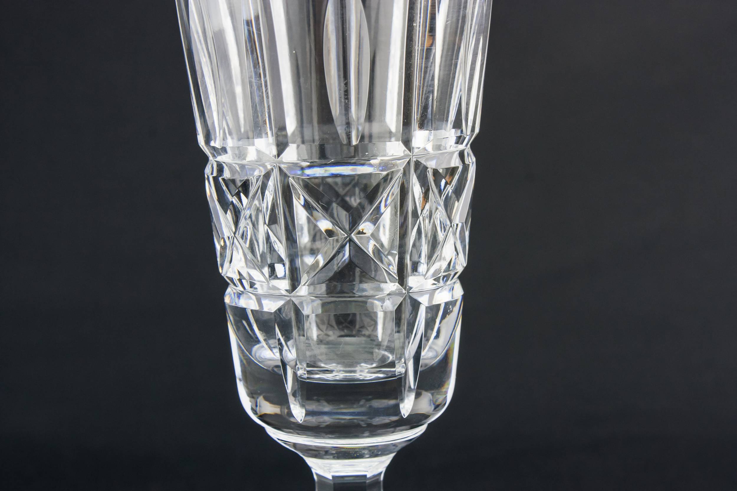Cut Glass Crystal — 2 large champagne flutes 1