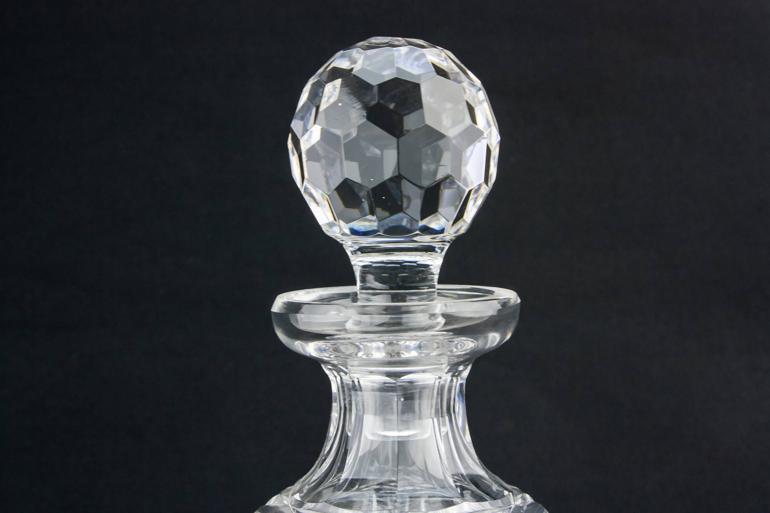 Cut Glass Crystal — Barrel cut glass decanter 1
